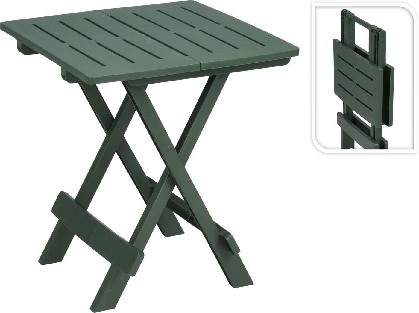 Progarden Gartentisch Campingtisch Klapptisch Beistelltisch 50x45x43cm Grün (Stück, 1-St., Packung), UV-Beständig, Robust, Wetterfest, Made in Italy, Hochwertig