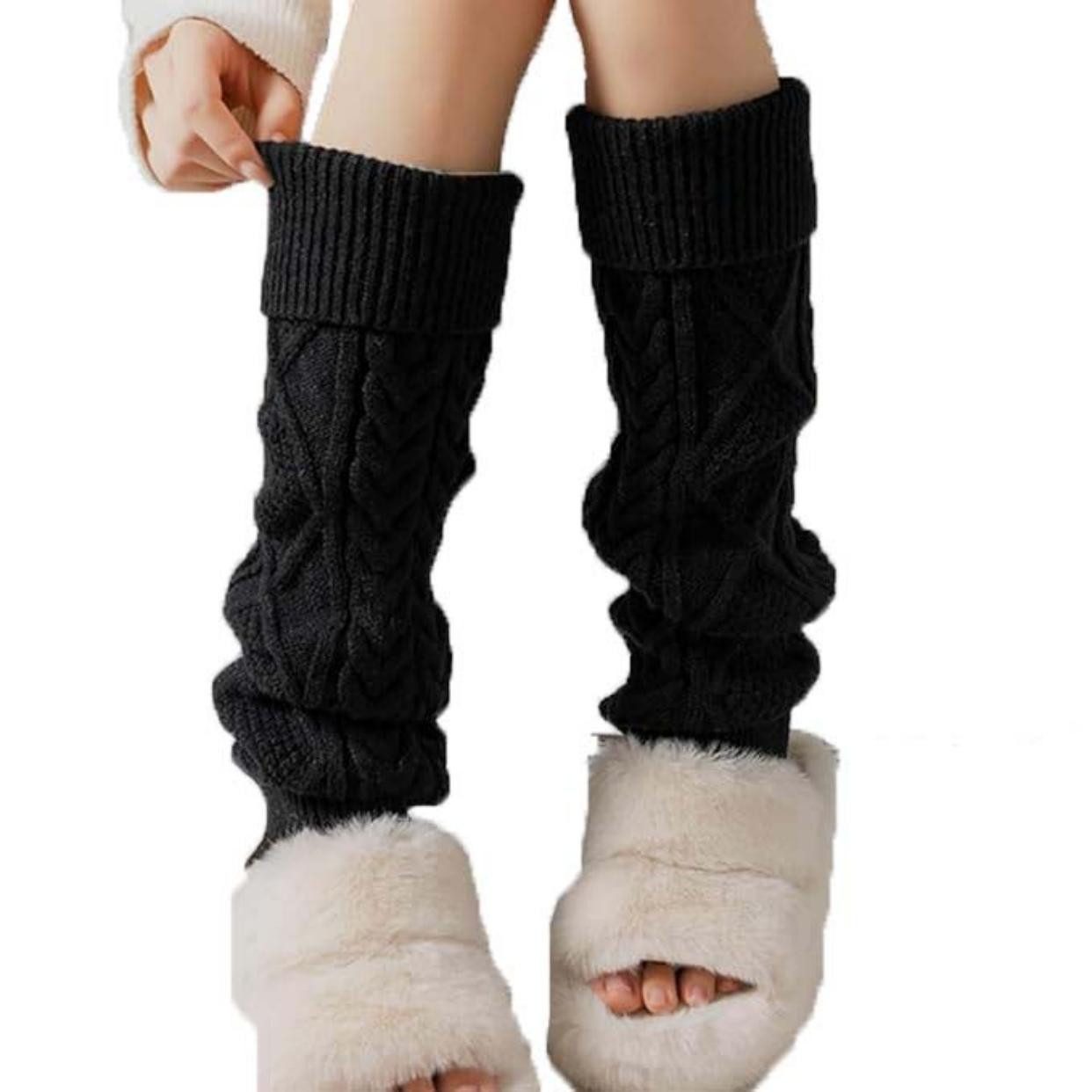 Coonoor Beinstulpen Alpaka Stulpen Damen aus Wolle Grobstrick Leg Warmer