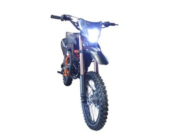 KXD Dirt-Bike 125cc Dirtbike Cross Pitbike Crossbike KXD 609 E+K 17/14 Licht Schwarz