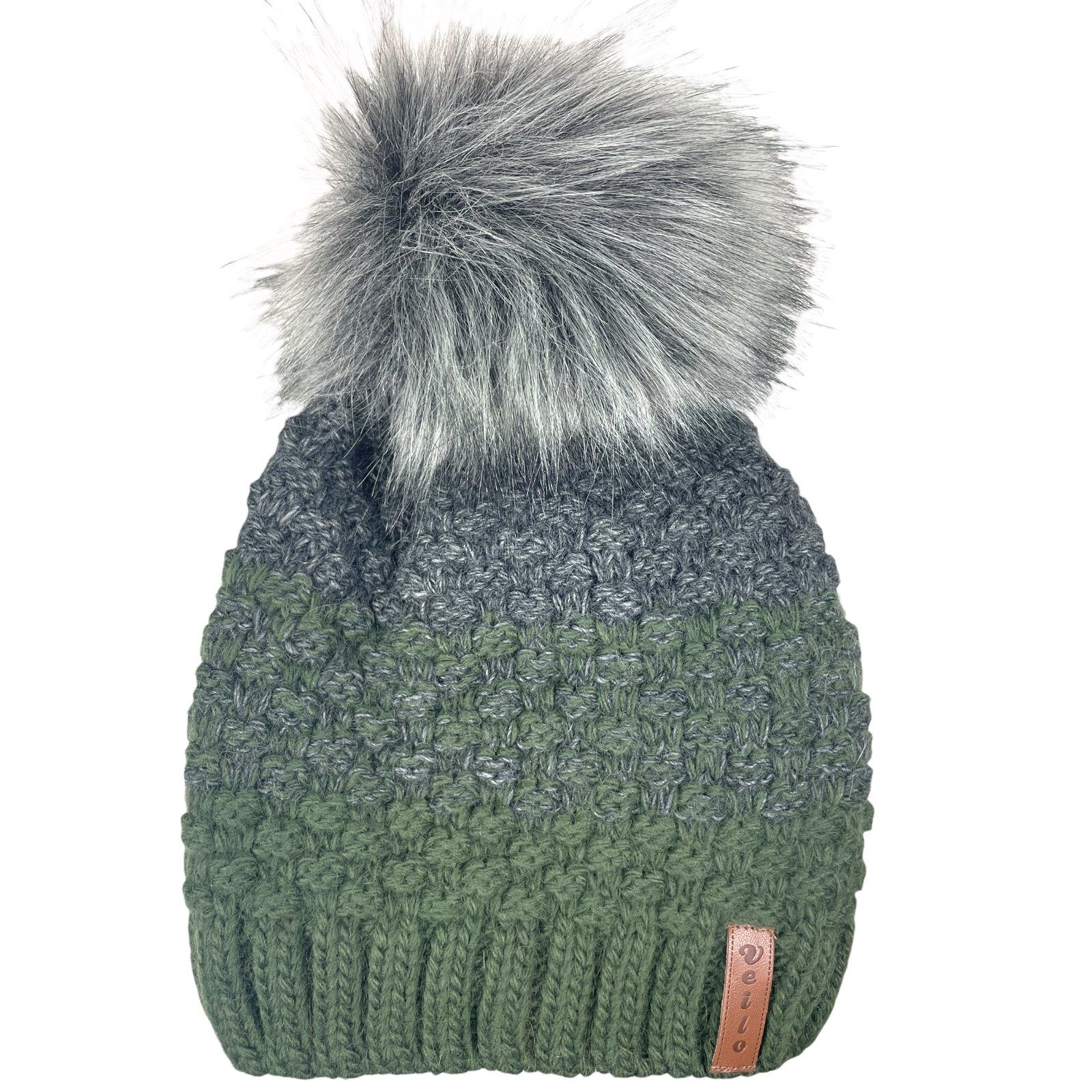 Taschen4life Bommelmütze Damen Mütze & Schal Set 36.64 (2 teilig, gestrickte Beanie mit großem Bommel & Loop Strickschal) locker gestrickt, mit großem Bommel