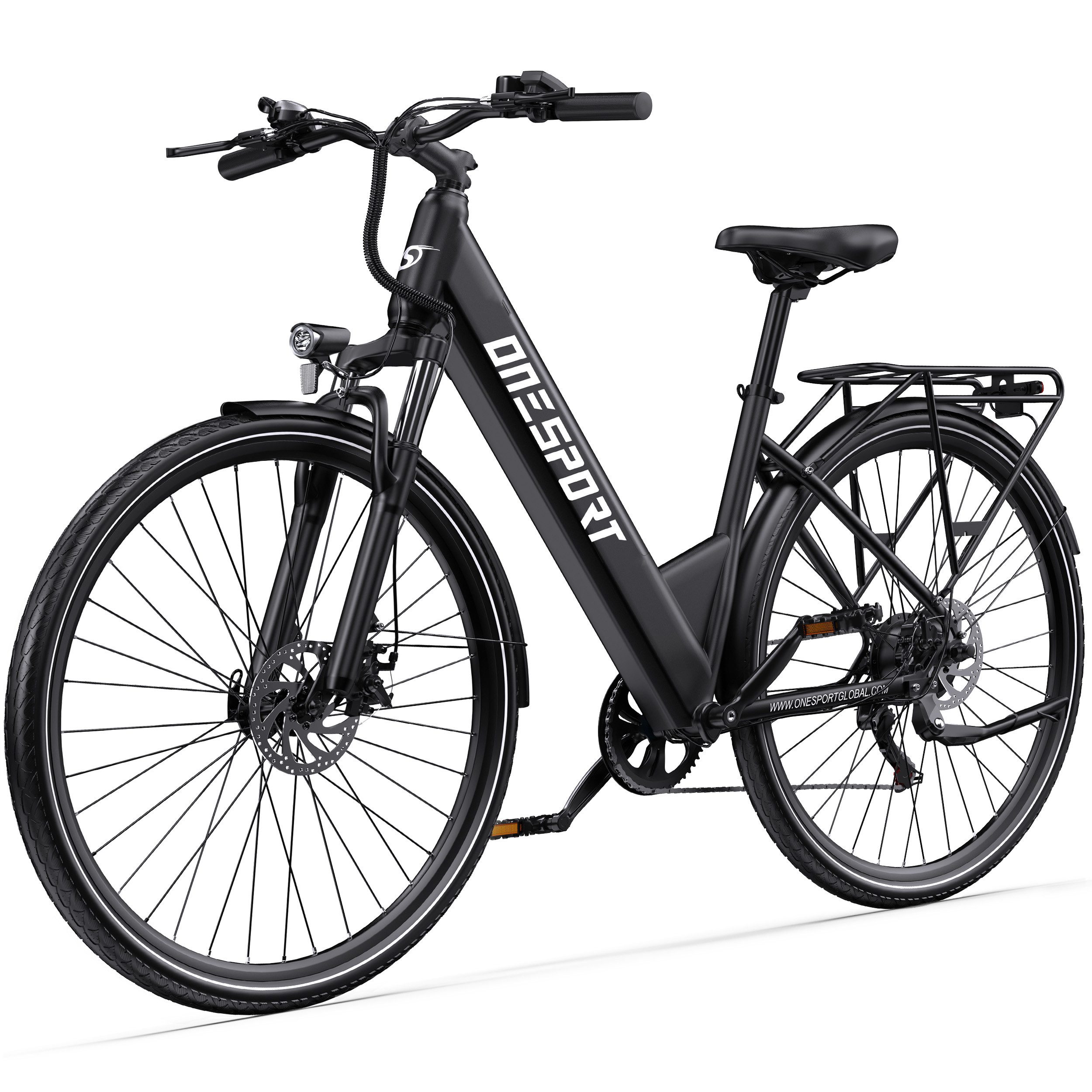 Onesport E-Bike Cityrad 250W 44N·m 468Wh 110km 13Ah 27,8kg Shimano 7G 30° 0-3Lvl, 7 Gang, Kettenschaltung, Heckmotor, 468 Wh