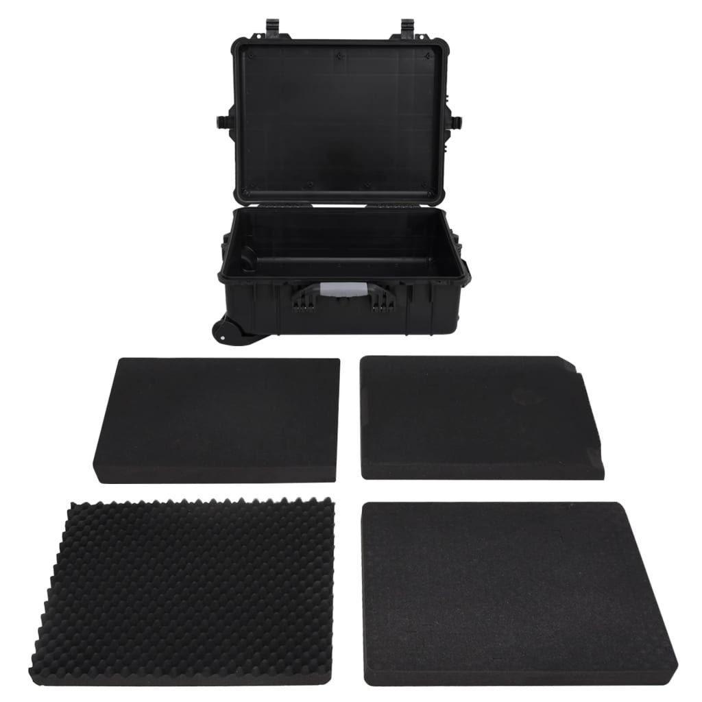 vidaXL Hartschalen-Trolley Flugkoffer mit Rollen Schwarz 63x50x23 cm PP
