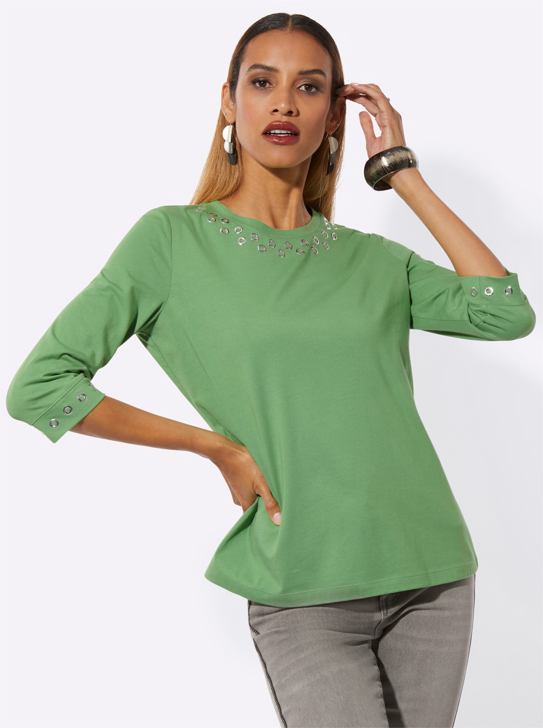creation L T-Shirt Pima-Baumwoll-Shirt 3/4-Arm
