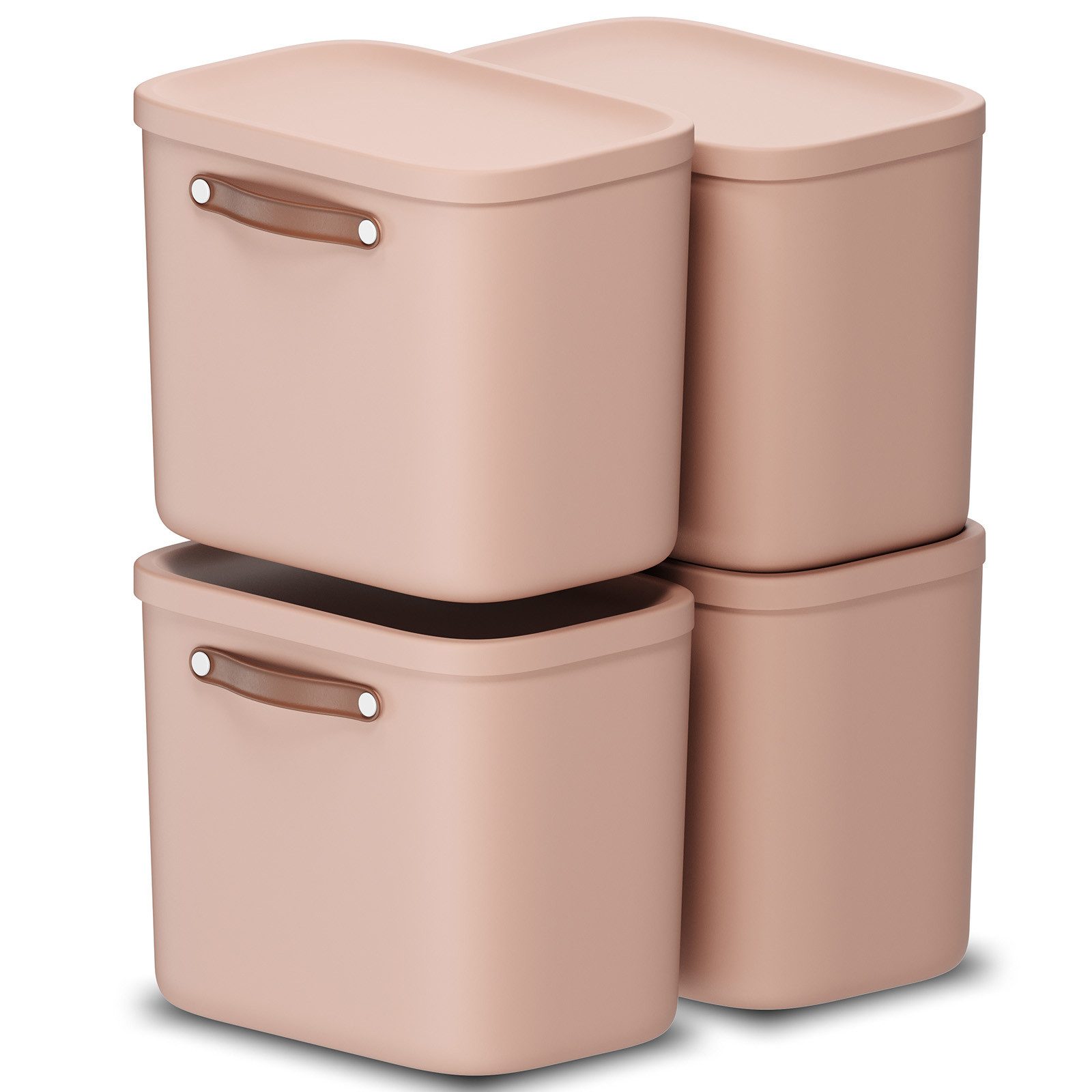 ROTHO Stapelbox 4er-Set Kiste mit Deckel Maloja 25l (Aufbewahrungsset, 4er-Set)