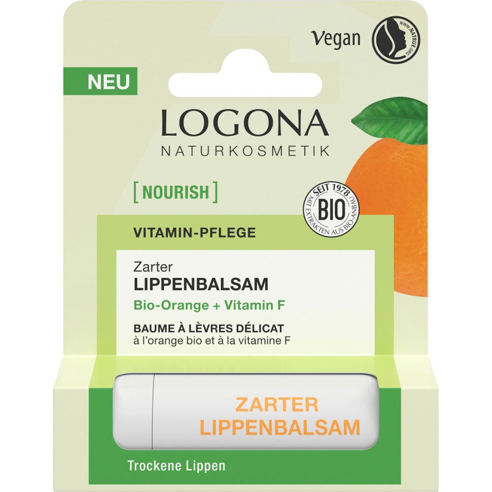 LOGONA Lippenbalsam nourish ZARTER BIO-ORANGE, Orange, 4.6 g