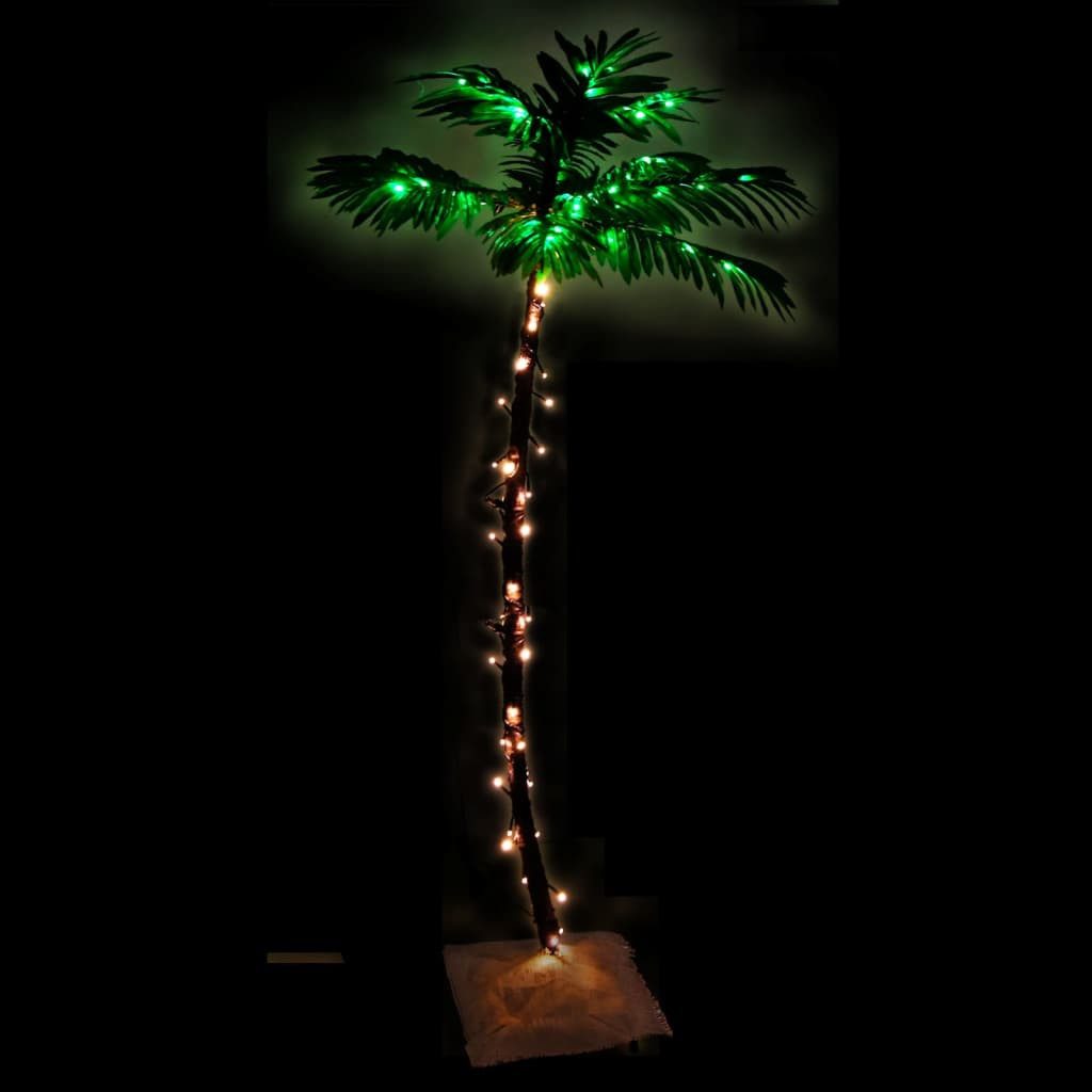 vidaXL LED Baum Künstliche Palme mit 88 LEDs Warmweiß 150 cm