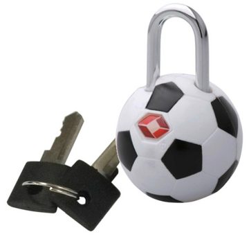 Trendyshop365 TSA-Vorhängeschloss Doppelpack Kofferschloss mit Schlüssel Fußball, (Set, 2-tlg)