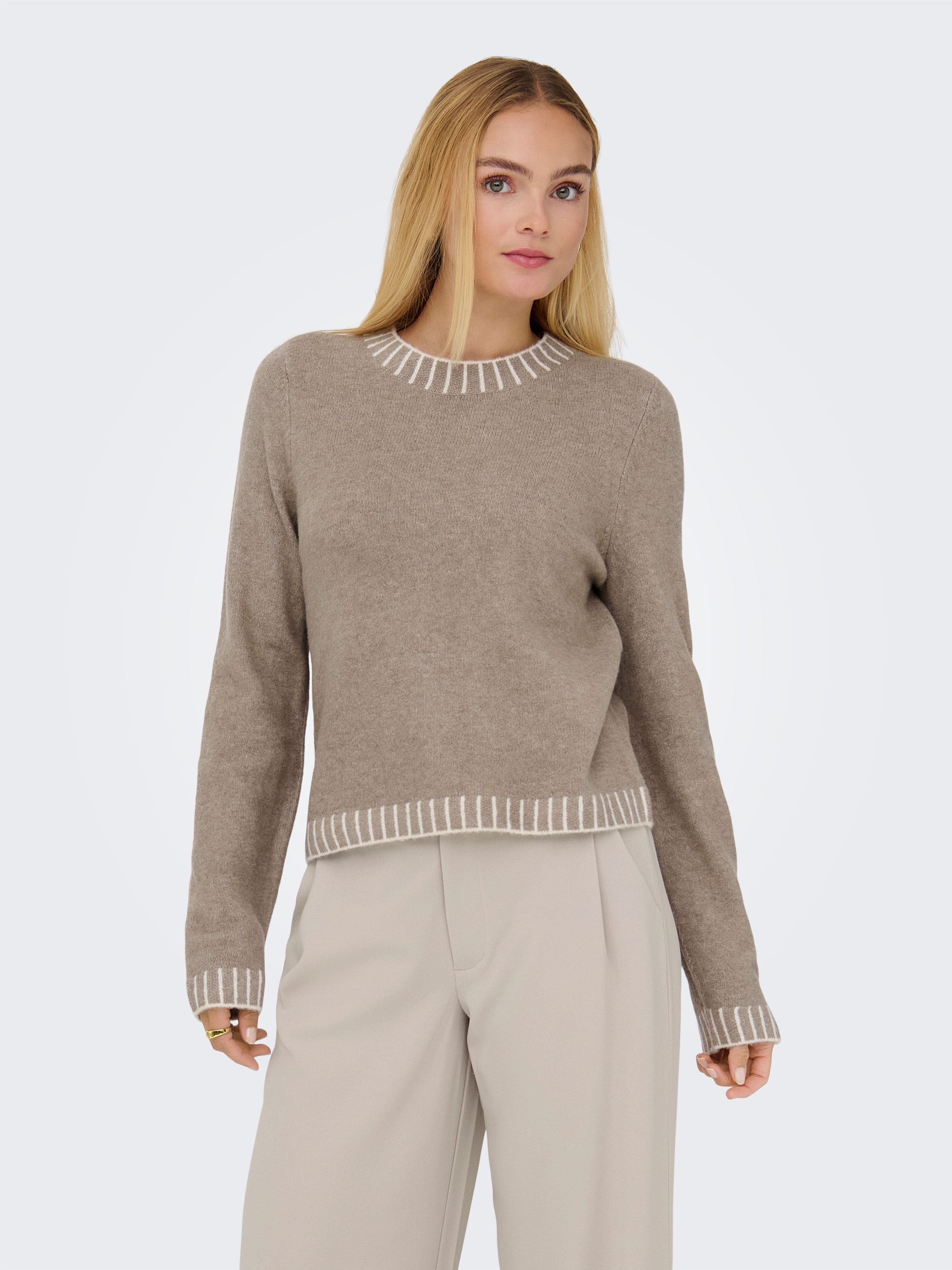 ONLY Strickpullover ONLFINA LS STITCH O-NECK CC KNT günstig online kaufen