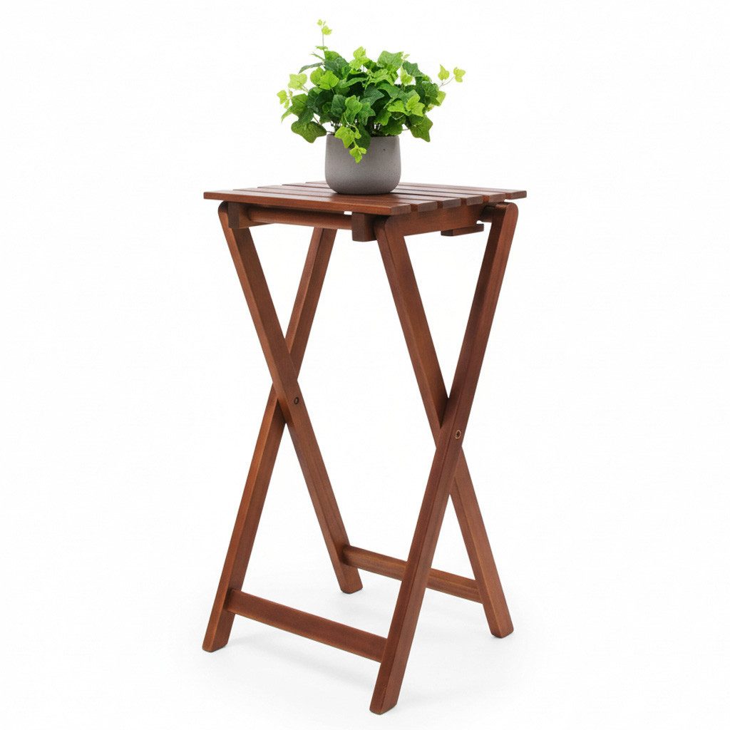 Spetebo Beistelltisch Klapphocker - YAKIMA - Eukalyptus FSC (Packung, 1-St., Klapphocker), Holzhocker klappbar aus Eukalyptus ca. 62 x 29 cm