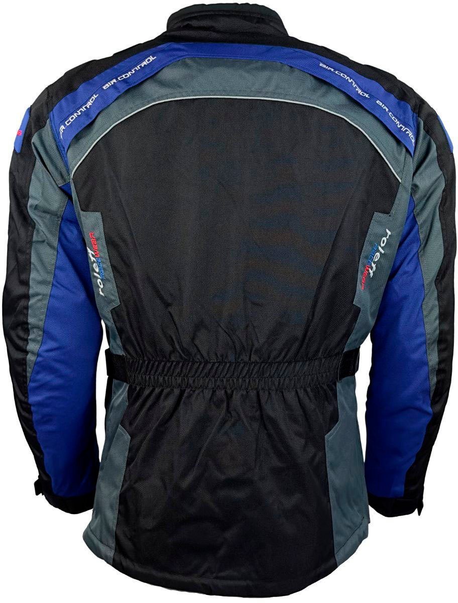 roleff Motorradjacke 4 RO Taschen Liverpool Sicherheitsstreifen, Unisex, Mit schwarz-blau