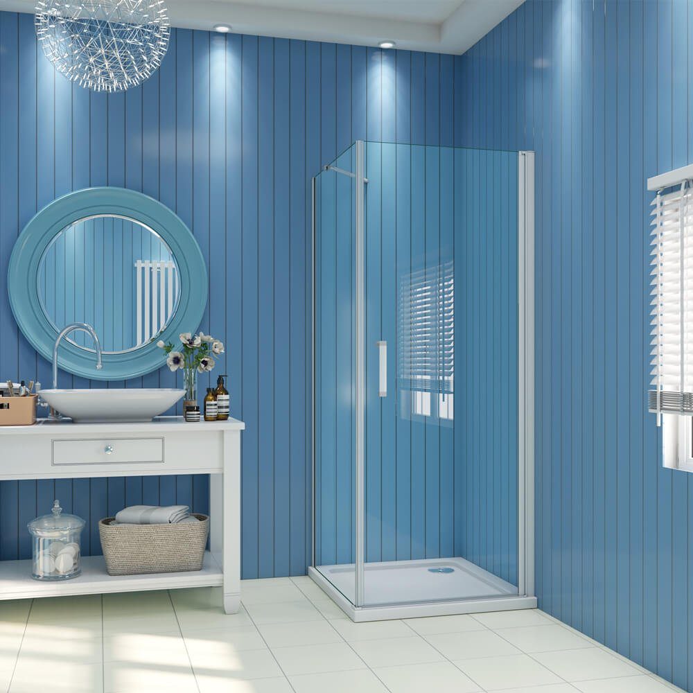 duschspa Eckdusche 185cm Duschkabine Duschabtrennung Duschtür Drehtür mit S günstig online kaufen