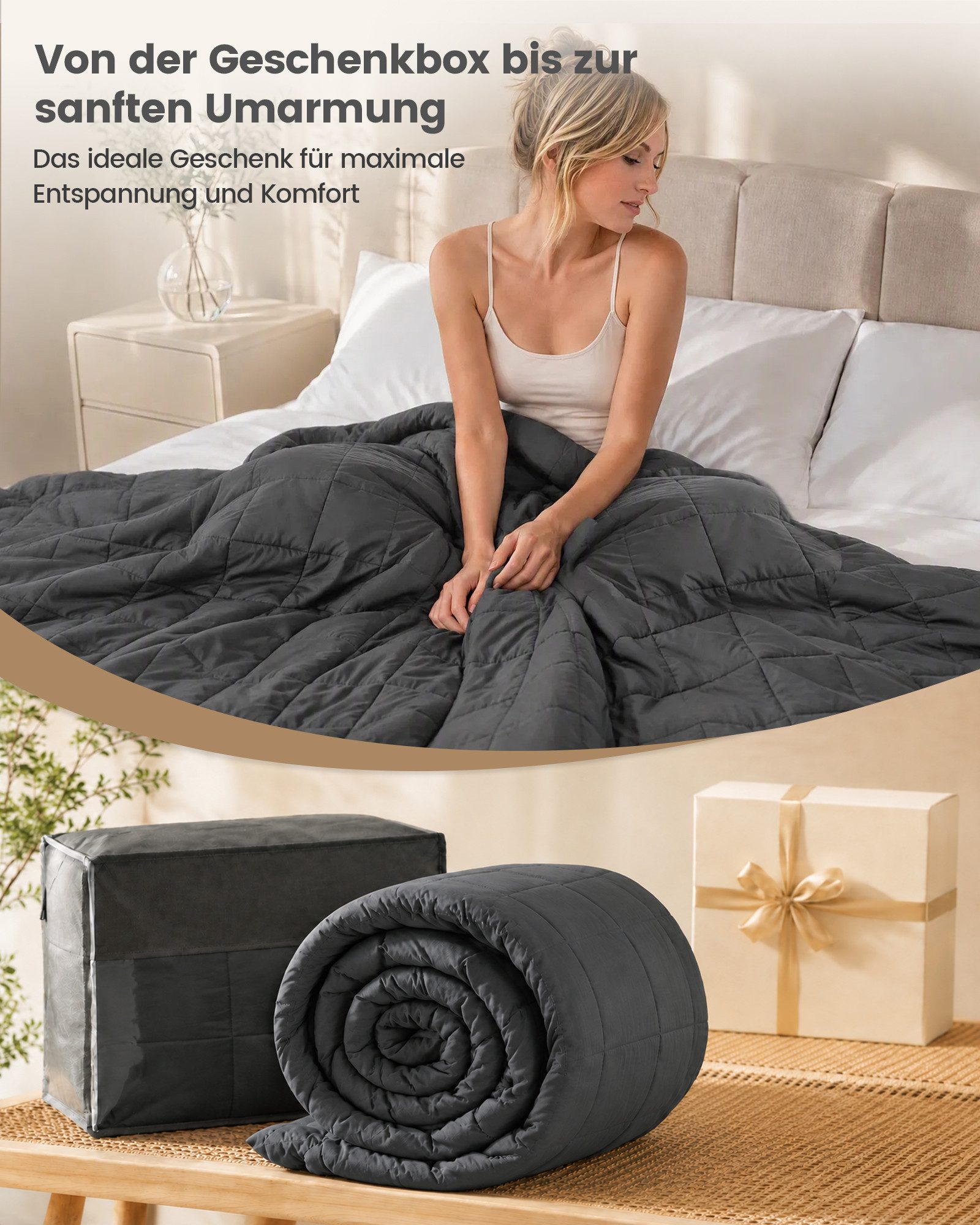 Good Nite Gewichtsdecke Gewichtsdecke Weighted Blanket Anti Stress Therapiedecke, schwere Decke Anti Erwachsene-Angst & Stress für tiefen Schlaf – Bild 3 von 5