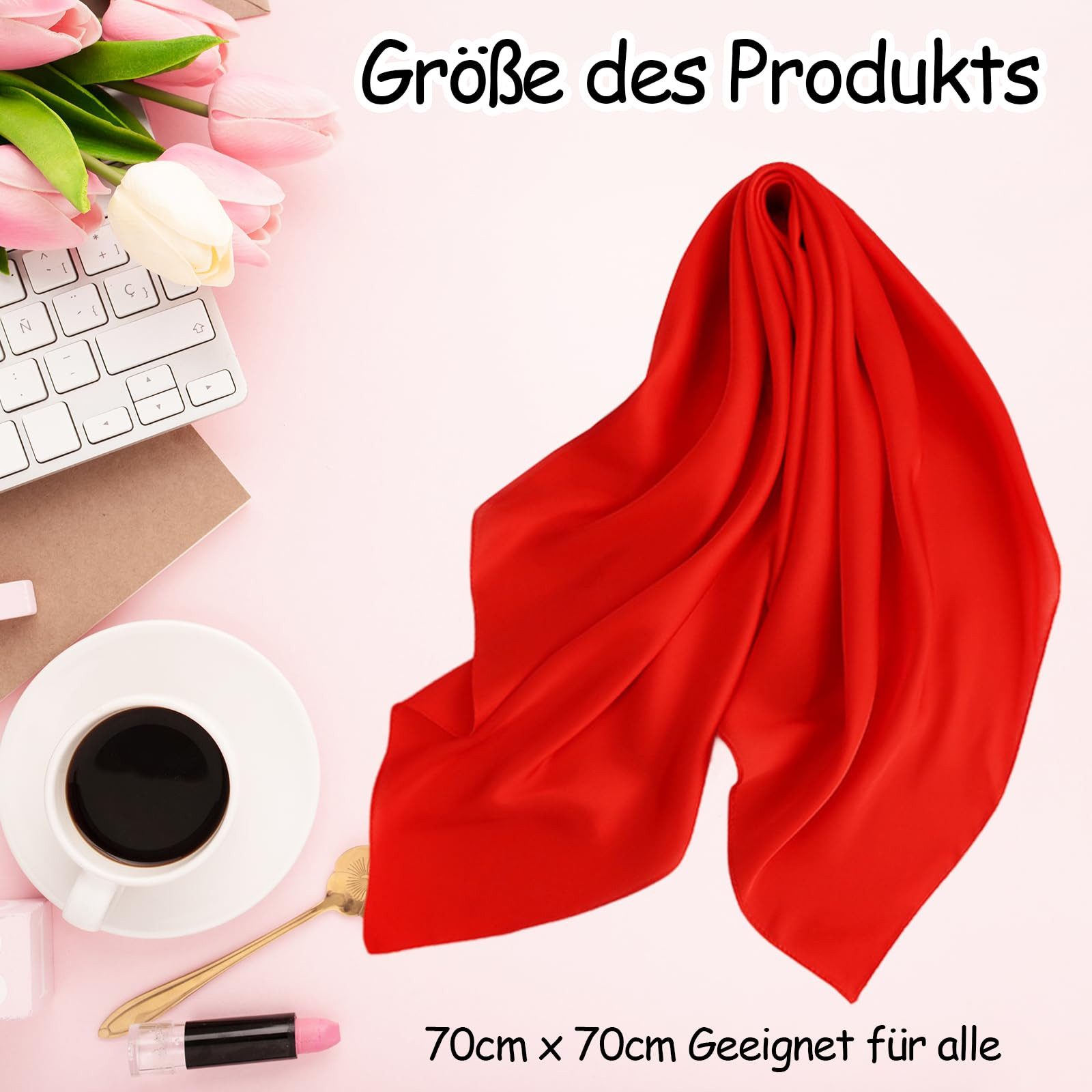 Coonoor Seidentuch Damen Seidentuch Leicht Seidenschal Bandana Halstuch Kopftuch, Elegante Schal Tuch Geschenk für Frauen – Bild 2 von 5