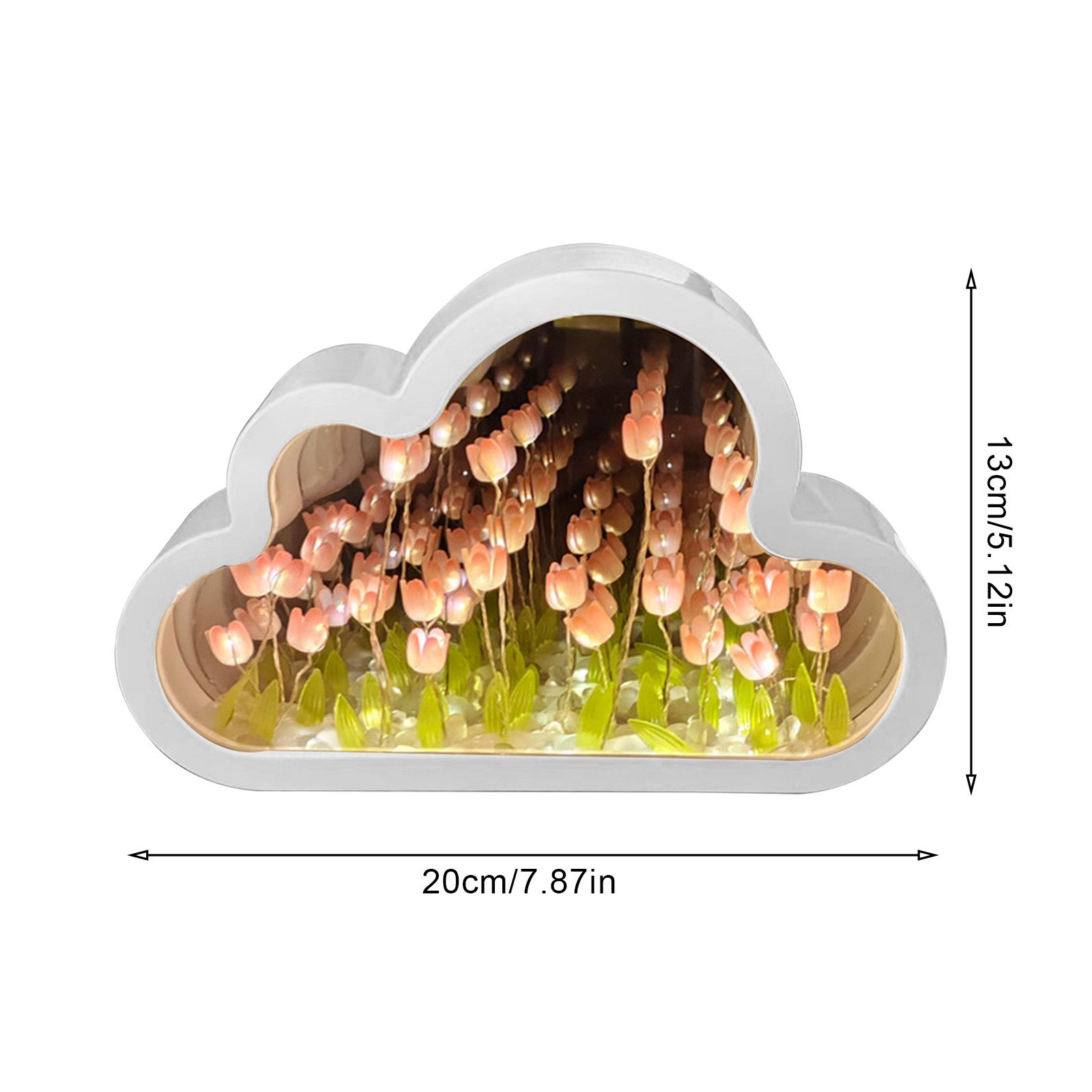 TWSOUL LED Nachtlicht DIY Tulpen-Nachtlicht mit Spiegel 20 Tulpen Desktop D günstig online kaufen