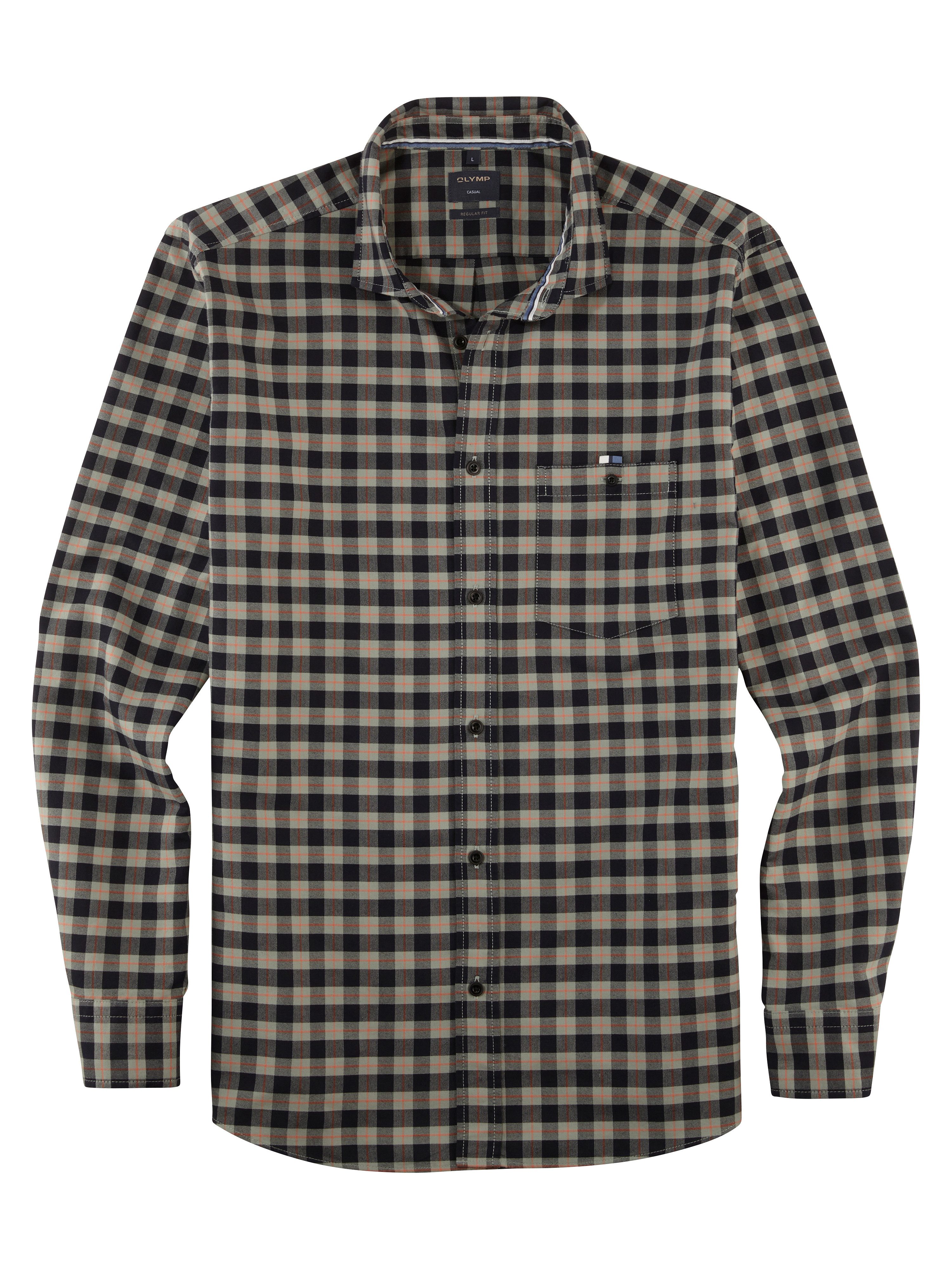 Langarmhemd Olymp Hemd Casual regular fit karo XXL