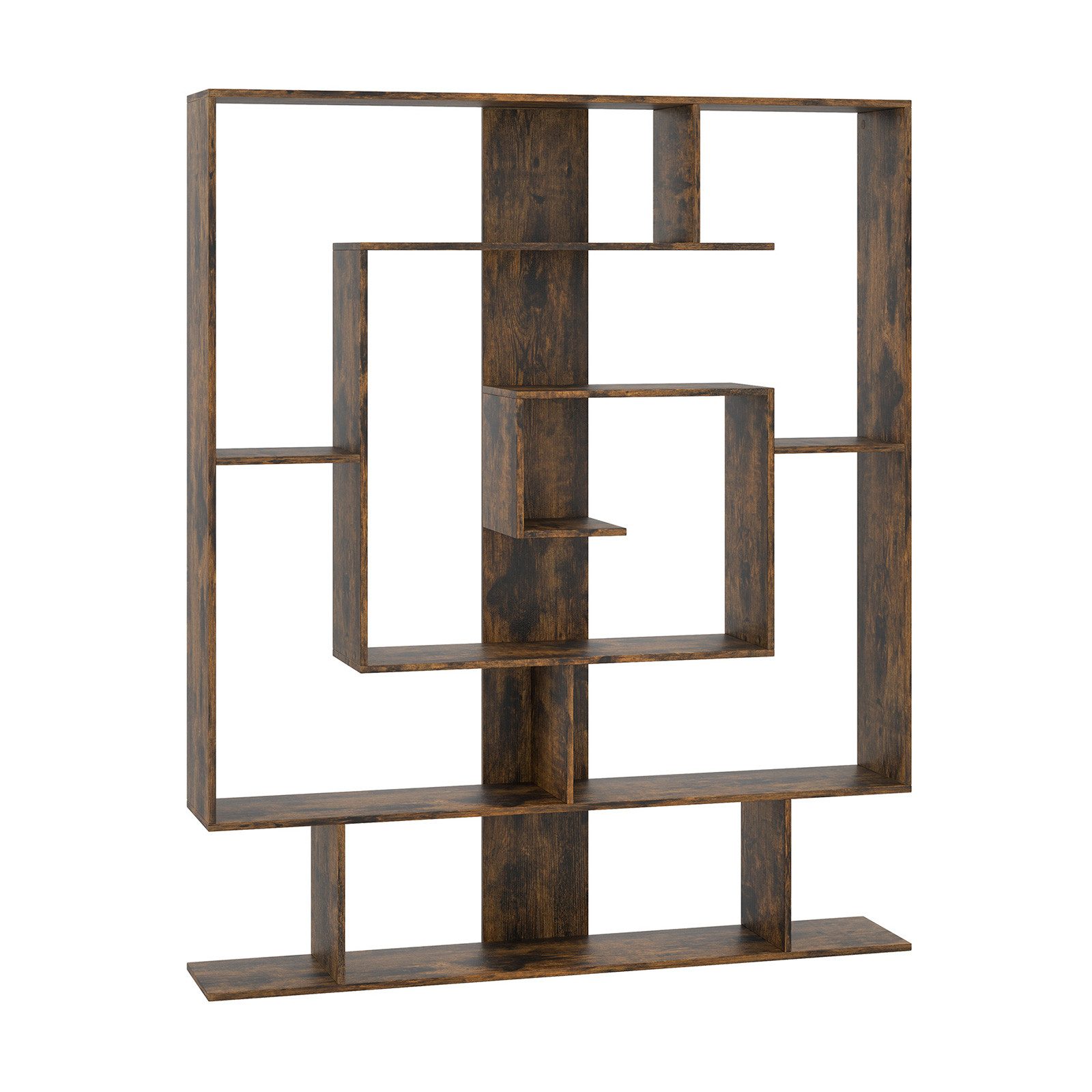 COSTWAY Bücherregal, mit 7 Ebenen, Raumteiler, geometrisch, 125 x 22 x 150 günstig online kaufen