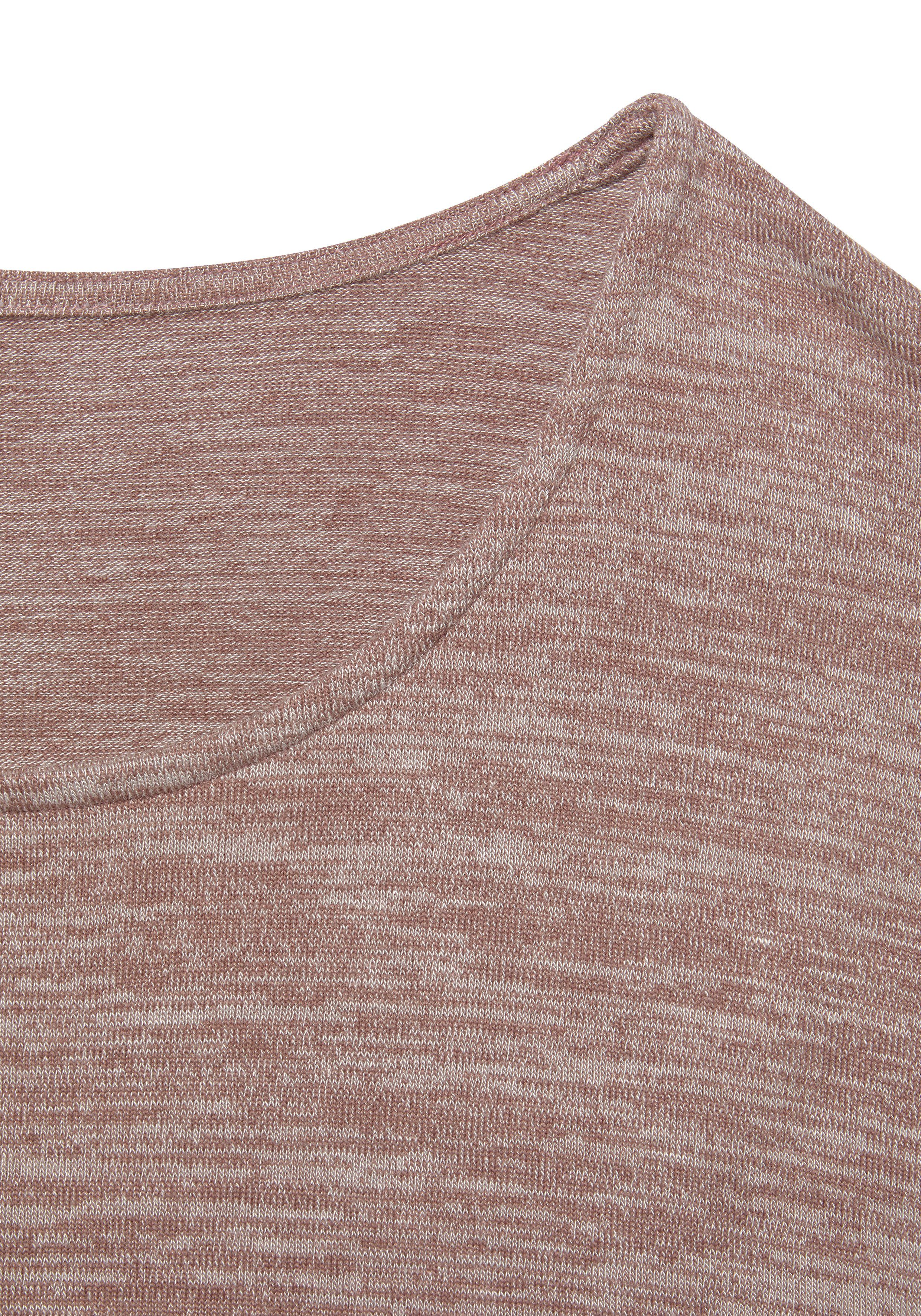 Vivance 3/4-Arm-Shirt aus leichter mauve Strickqualität