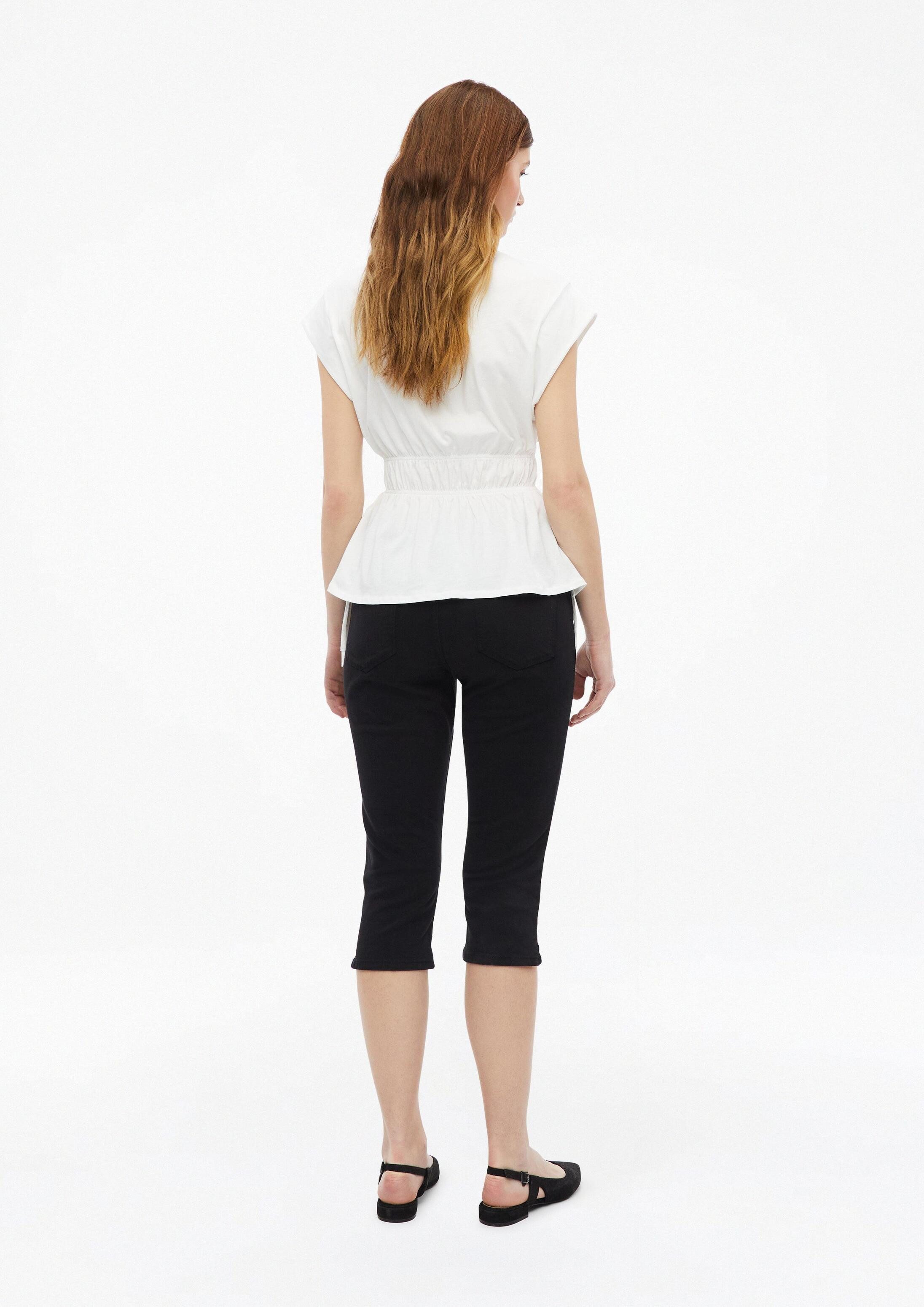 s.Oliver Muscleshirt T-Shirt T-Shirt mit Taillenraffung und Schleifendetail