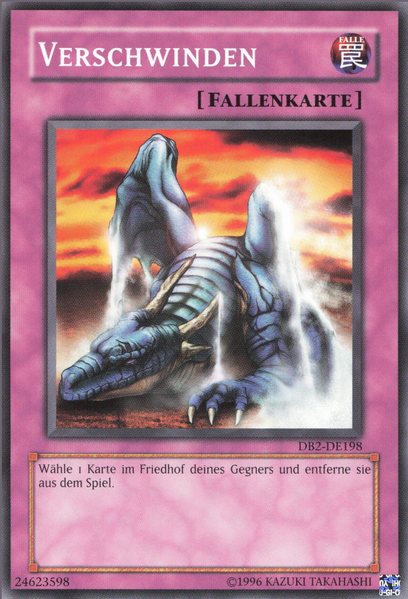 ReCollectibles Sammelkarte YuGiOh Karte Verschwinden deutsch, YuGiOh! Karte DB2DE198 Common