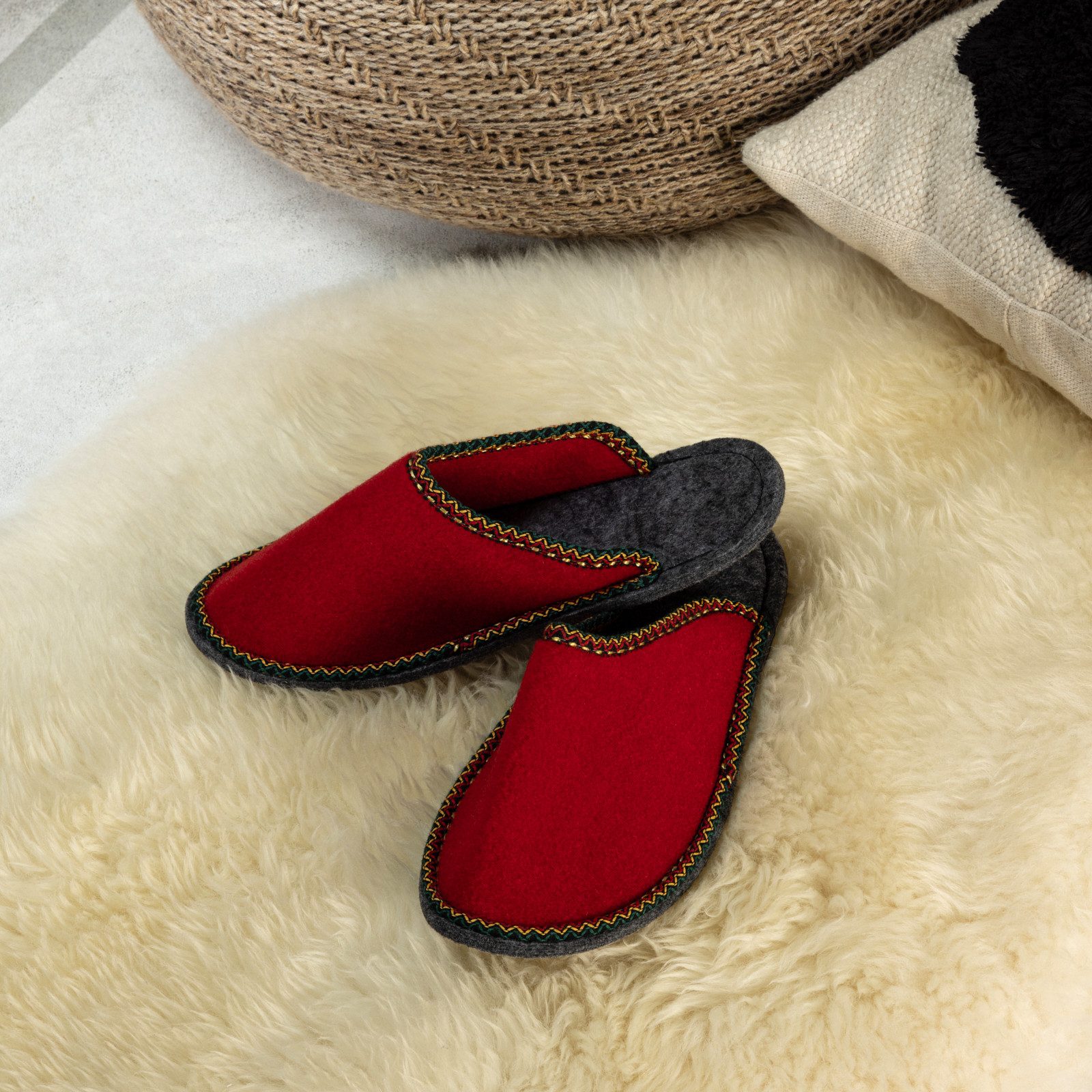 Pantoffelmann Gästepantoffel Herren Damen Gästehausschuh Filzpantoffel Pantoffel Pantoffel (1 Paar) Filzpantoffeln, Gästepantoffel besonders leicht