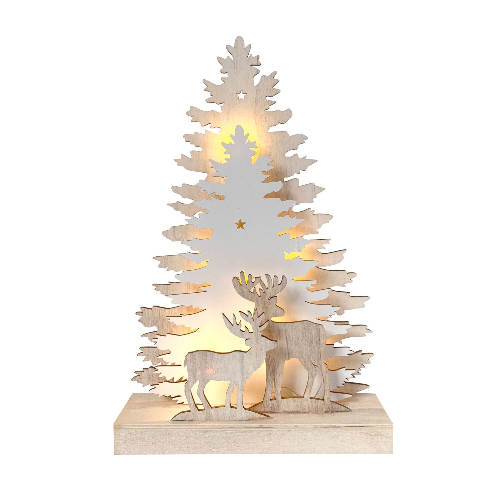 HTI-Living Weihnachtsfigur Beleuchtete Weihnachtsszene Rehe im Winterwald ( günstig online kaufen