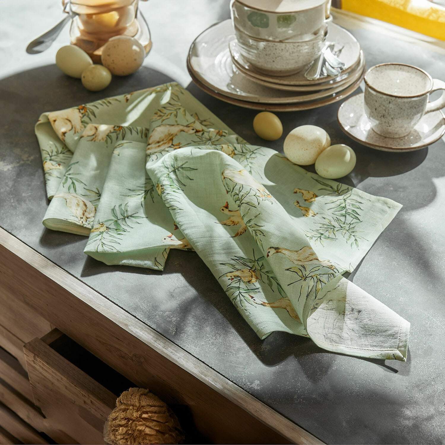 Mirabeau Stoffserviette Serviette 4er Set Gubbio grün