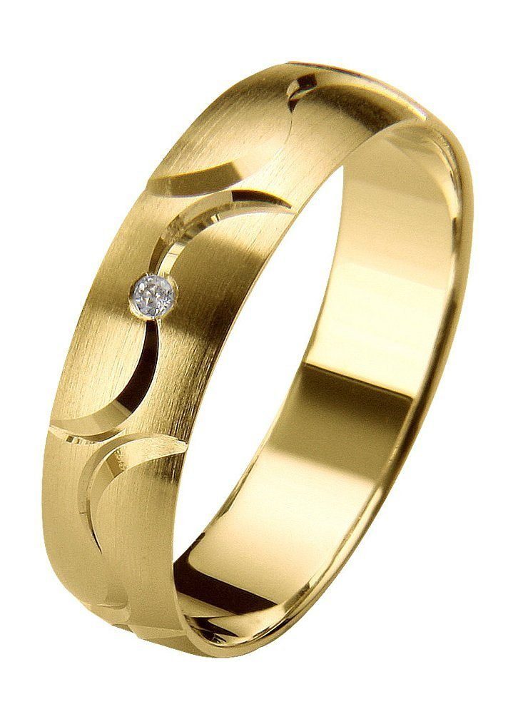 Firetti Trauring Schmuck Geschenk Gold 375 Hochzeit Ehering Trauring "LIEBE", Made in Germany, wahlweise mit oder ohne Brillant