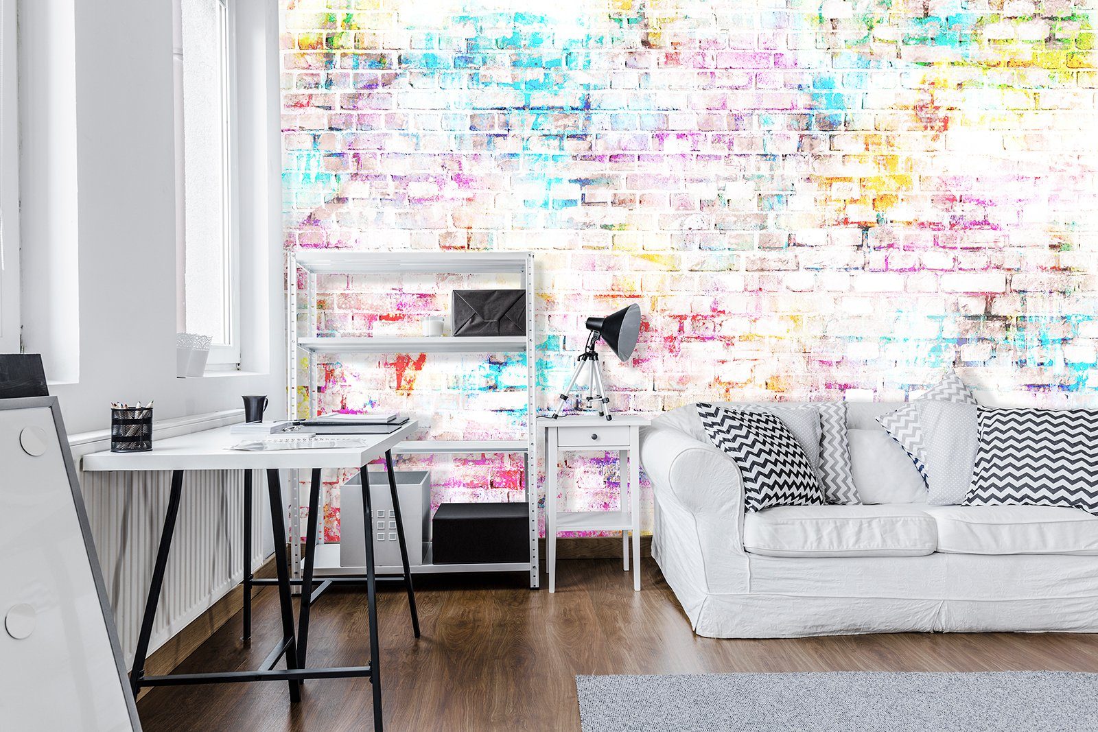 Wallarena Fototapete Kinderzimmer Mädchen Ziegel Steinoptik Stein Wohnzimme günstig online kaufen