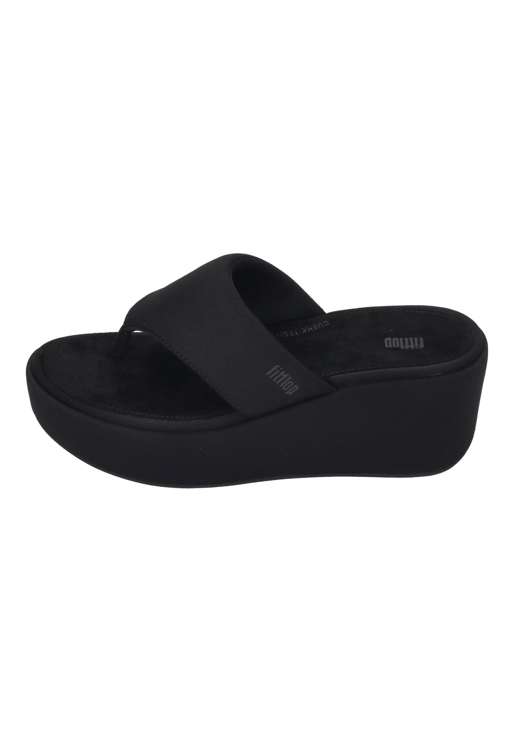 Fitflop PLATFFORMS WEDGE TOE-POST SANDALS Sandalette All Black – Bild 2 von 5