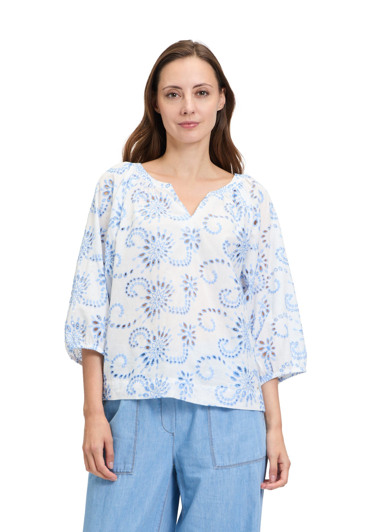 Schlupfbluse Betty & Co Schlupfbluse mit Stickerei