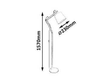 Rabalux Stehlampe "Thomas" Holz, weiß, rund, E27, IP20, ø230mm