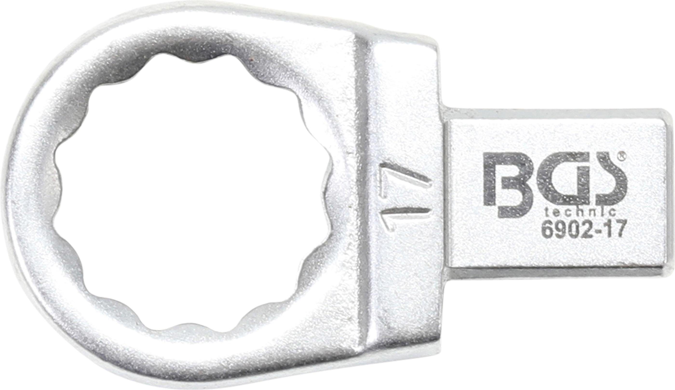 BGS technic Ausstechform Einsteck-Ringschlüssel, 17 mm 12 mm, 9 Aufnahme x