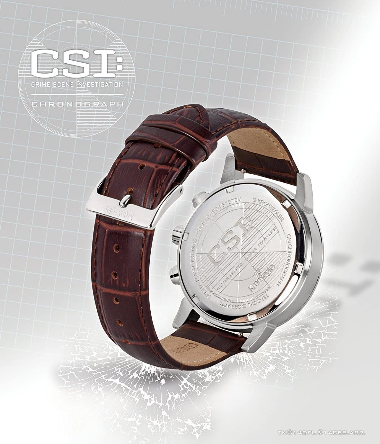 CSI stahl-schwarz/braun Herrenuhr Kronsegler Chronograph