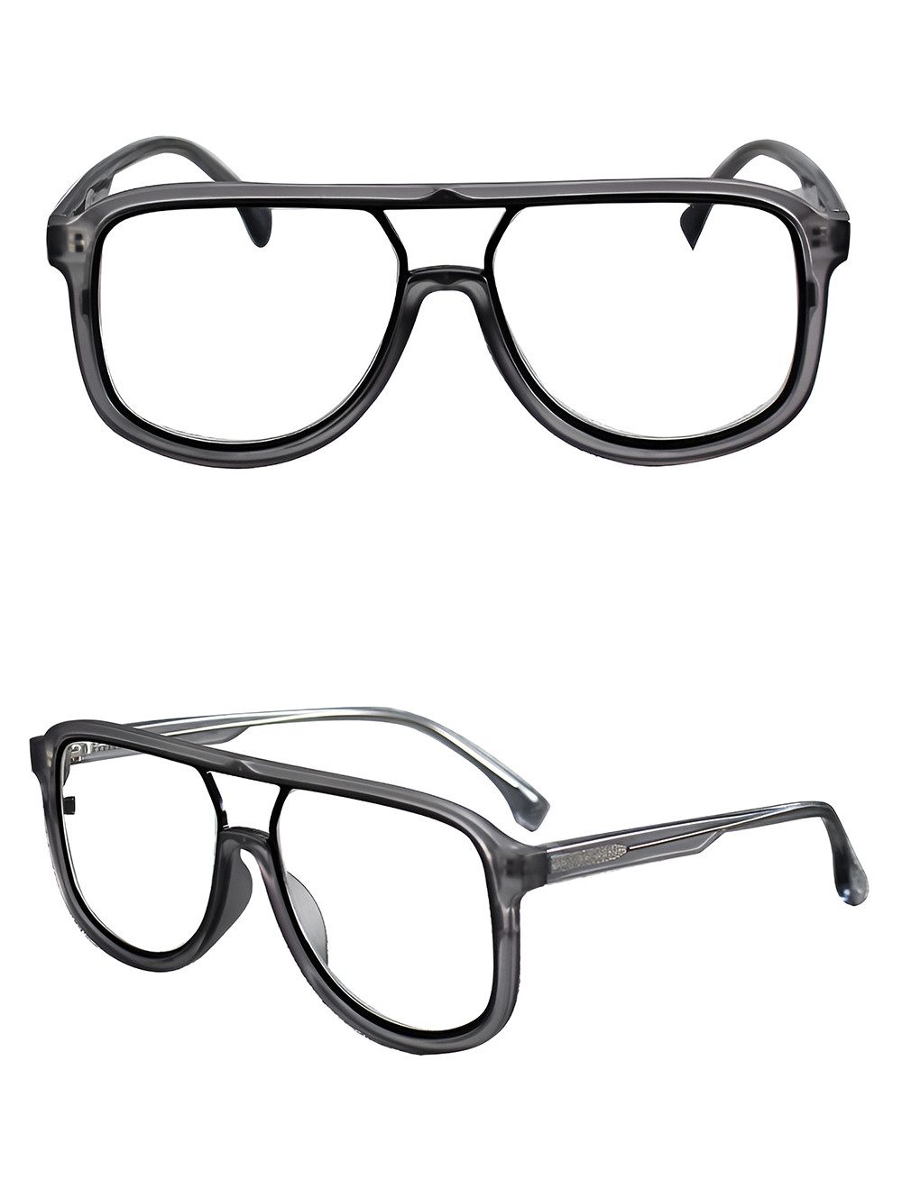 PACIEA Brille Herren Ohne Sehstärke Doppelbalkenrahmen Vintage Anti Blaulicht