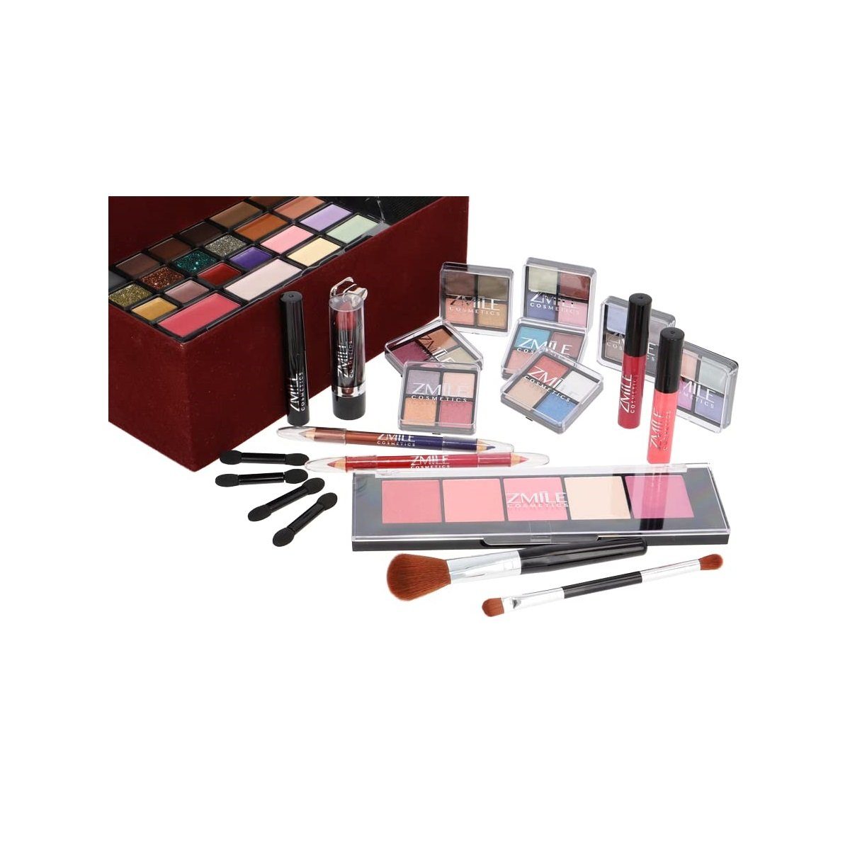 ZMILE COSMETICS Schmink-Koffer Schminkkoffer Beauty Vegan Case Velvety teilig Set Berry 74 Dark