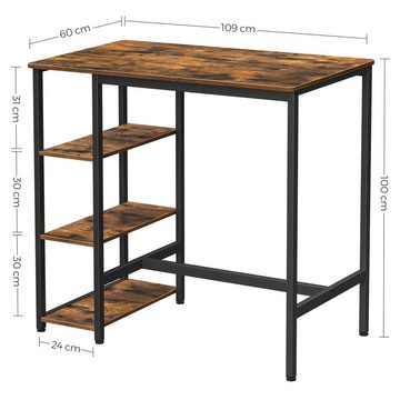 VASAGLE Bartisch Küchentisch, Esstisch, 109 x 60 x 100 cm