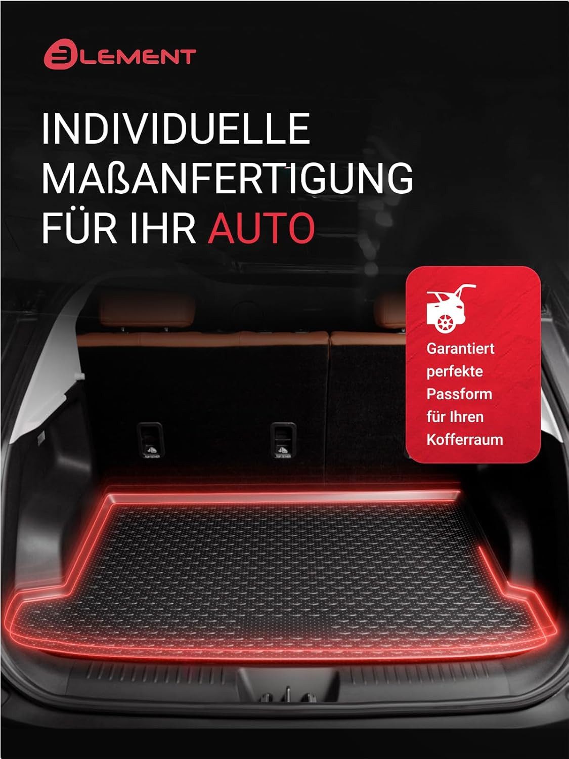 LEMENT Kofferraummatte passend für NISSAN Tiida 2004-2015 Schrägheck, für NISSAN Tiida PkW, Passgenaue