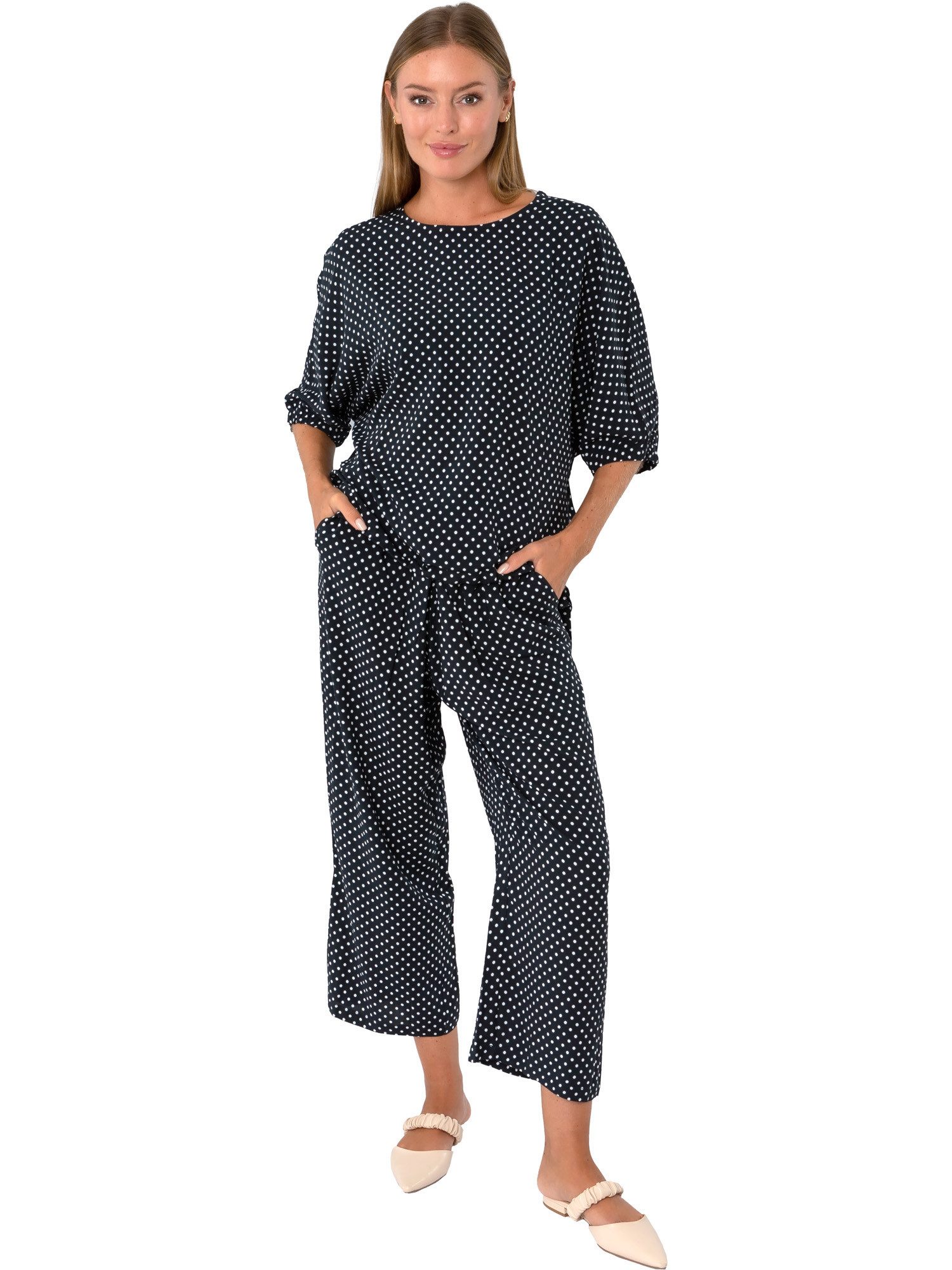 Estefania for woman Jogger Pants 194-6301, mit Punkten und Taschen Zugband am Bund