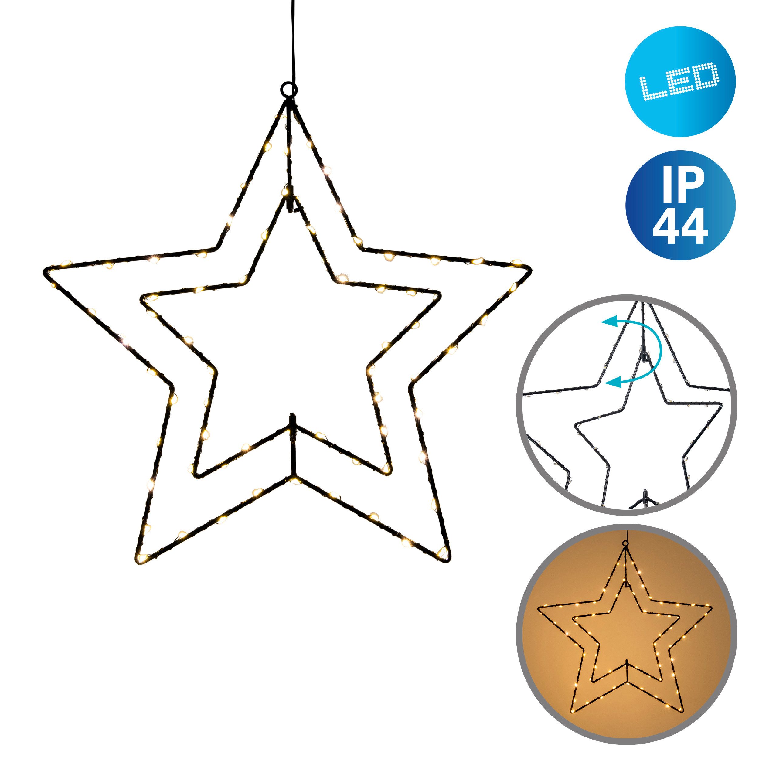 näve Dekolicht 3D Stern, LED fest integriert, Warmweiß, Weihnachtsdeko aussen