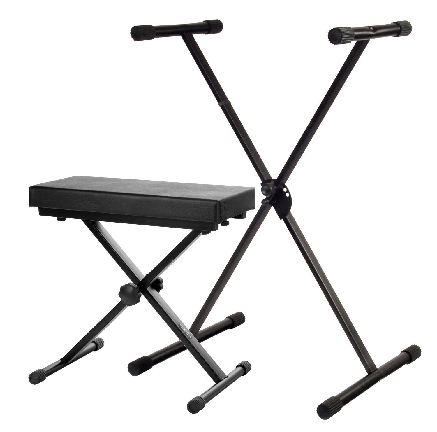 Classic Cantabile Keyboardständer Classic Cantabile Eco Set Deluxe Keyboardständer + Keyboardbank, (Deluxe Set, 2-tlg., inkl. Keyboardbank), 5-fach höhenverstellbar - Bequeme Sitzbank für E-Piano / Stagepiano