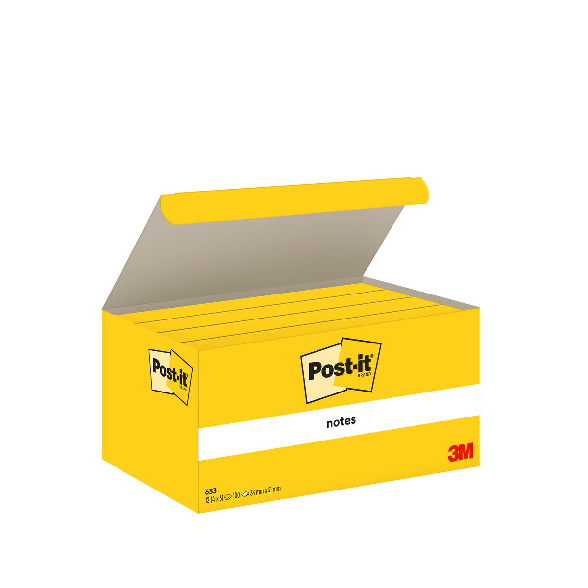 Post-it Notes Haftnotizblock Haftnotizblock - 38 x 51 mm gelb 12x 100 Blatt Karton.