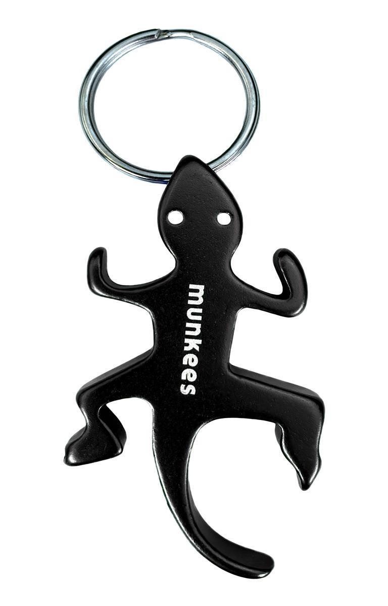 Munkees Flaschenöffner Eidechse Flaschenöffner Aluminium, schwarz, für Schlüsselbund (Packung, 1-tlg), eloxiertes Aluminium, Schlüsselanhänger, 1 Stück