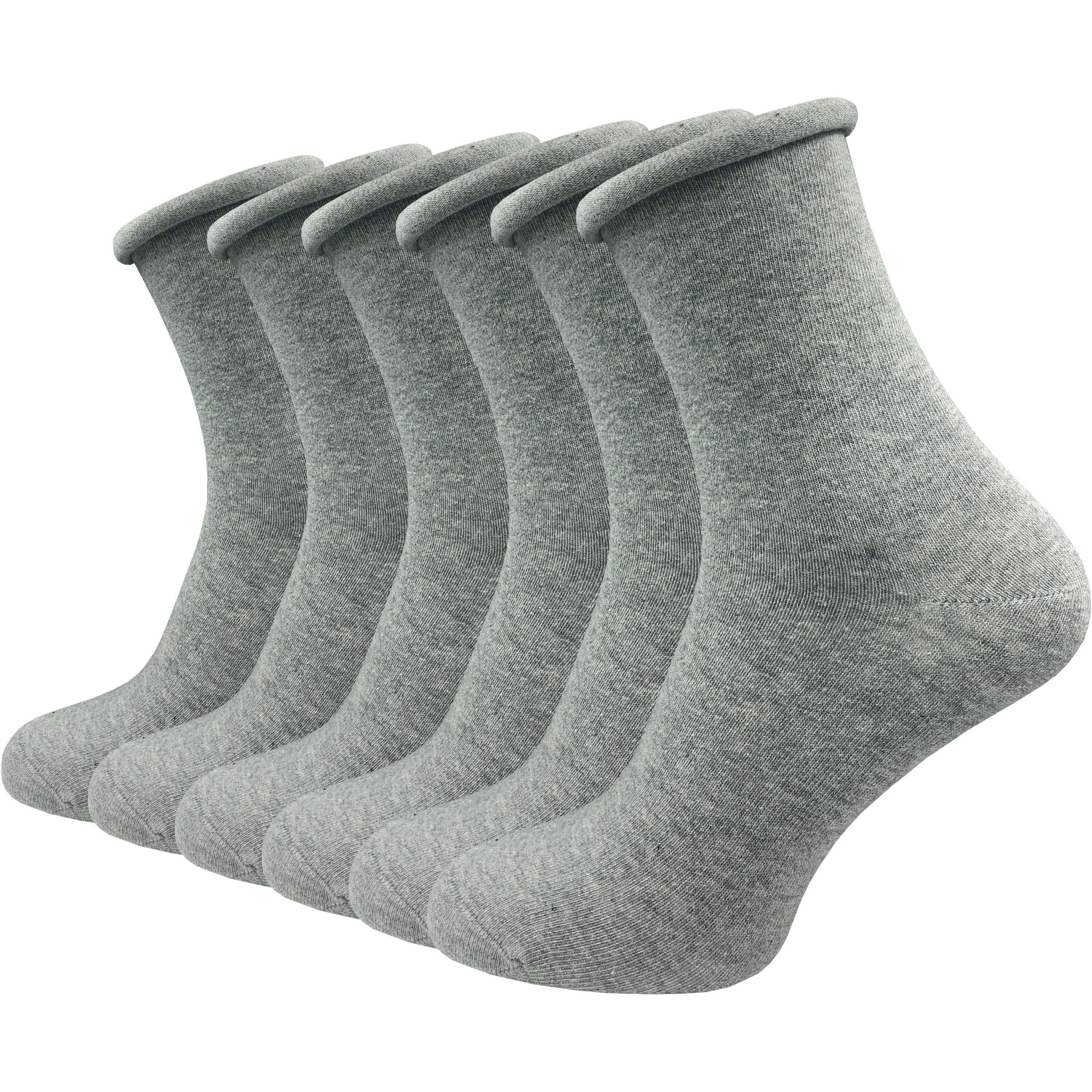 GAWILO Diabetikersocken für Damen mit Rollrand - Ohne drückende Naht & ohne Gummidruck (6 Paar) Venensocken aus atmungsaktiver Baumwolle - in schwarz & bunt