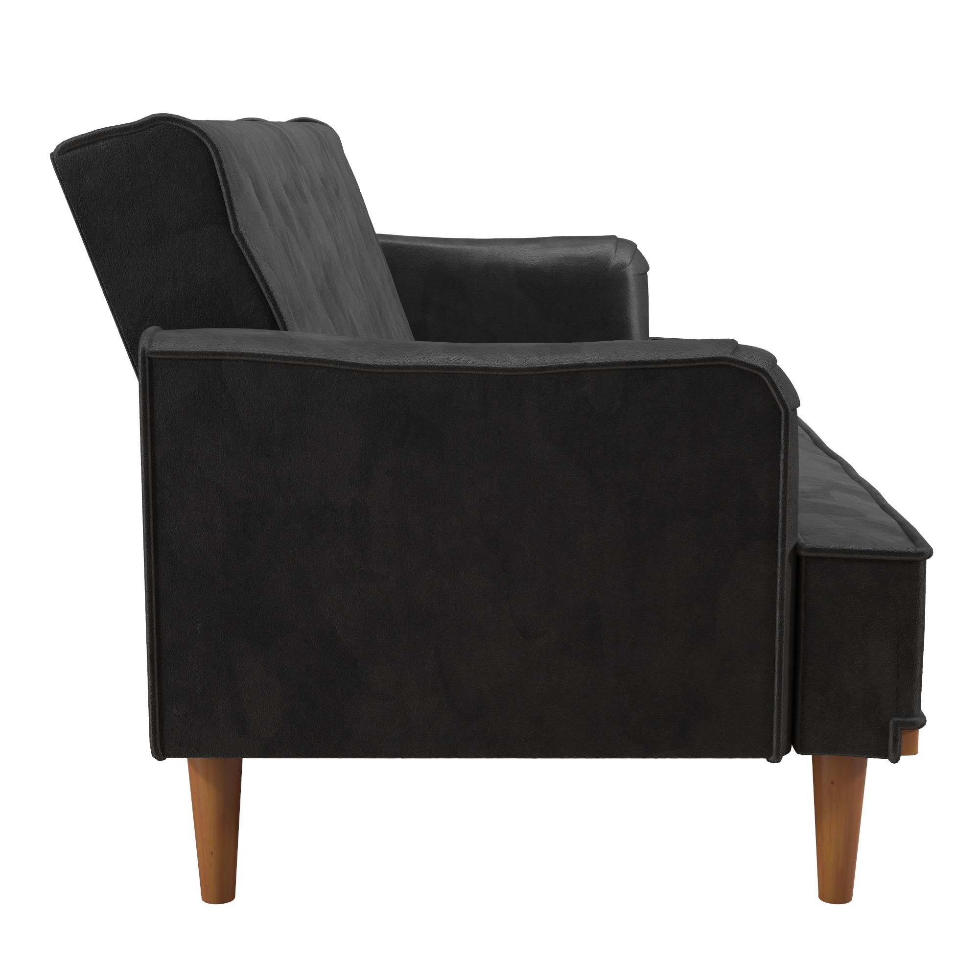loft24 Schlafsofa Stella, 2-Sitzer Couch mit Verstellfunktion, Samtoptik, Breite 203 cm