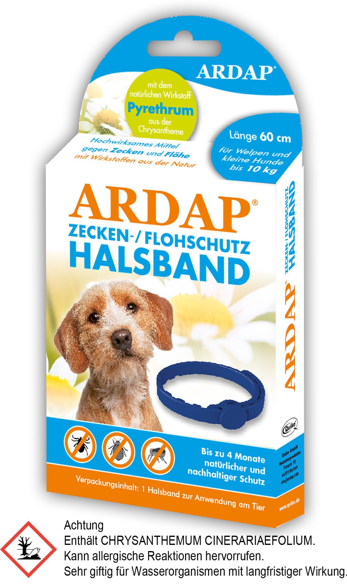 Ardap Flohhalsband Ardap Zecken- und Flohhalsband für kleine Hunde bis 10 Kg