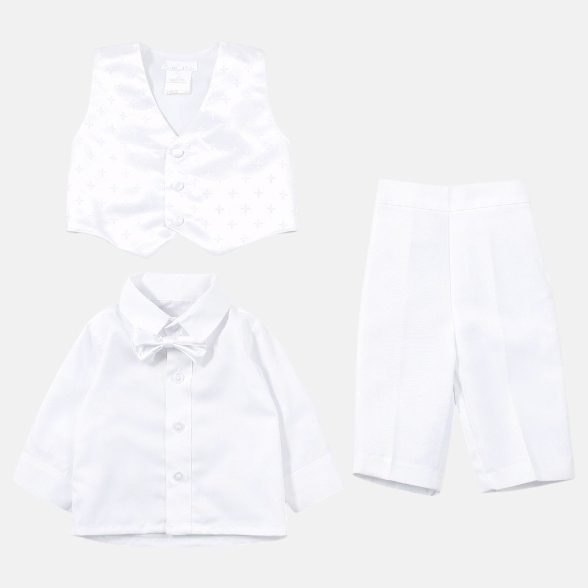 Tom Kids Kinderanzug Exklusiver Baby-Taufanzug Weiß Taufe, Feier, Hochzeit 3 - 24 Monate Anzug Jungen weiss 3 - 24 Monate