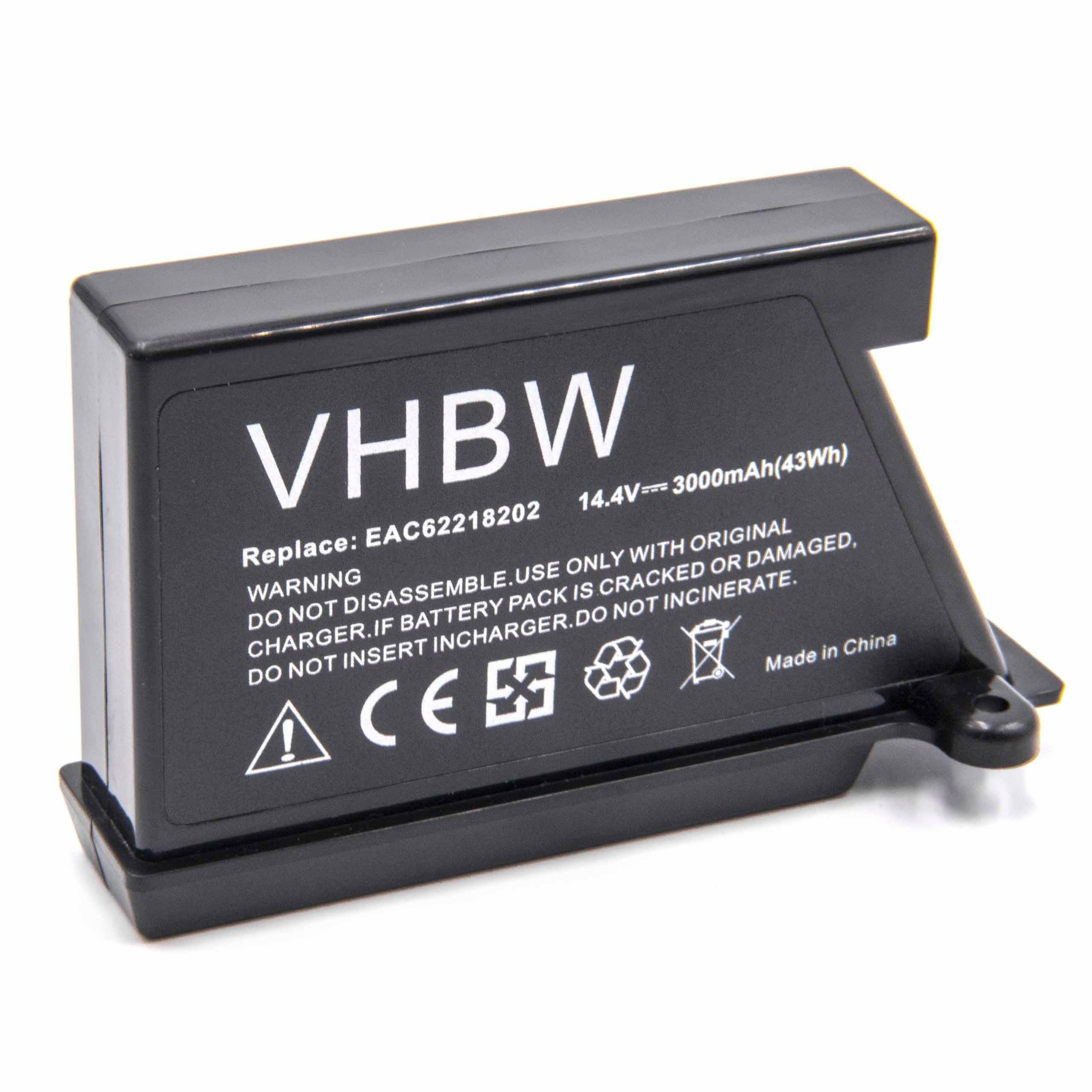 vhbw Akku passend für LG Hom-Bot VR64703LVM, VR64703LVMB, VR64702LVMT, Staubsauger-Akku Akku Li-Ion 3000 mAh (14,4 V, 1 St), Leistungsfähiger Austausch-Akku für Ihren Saugroboter