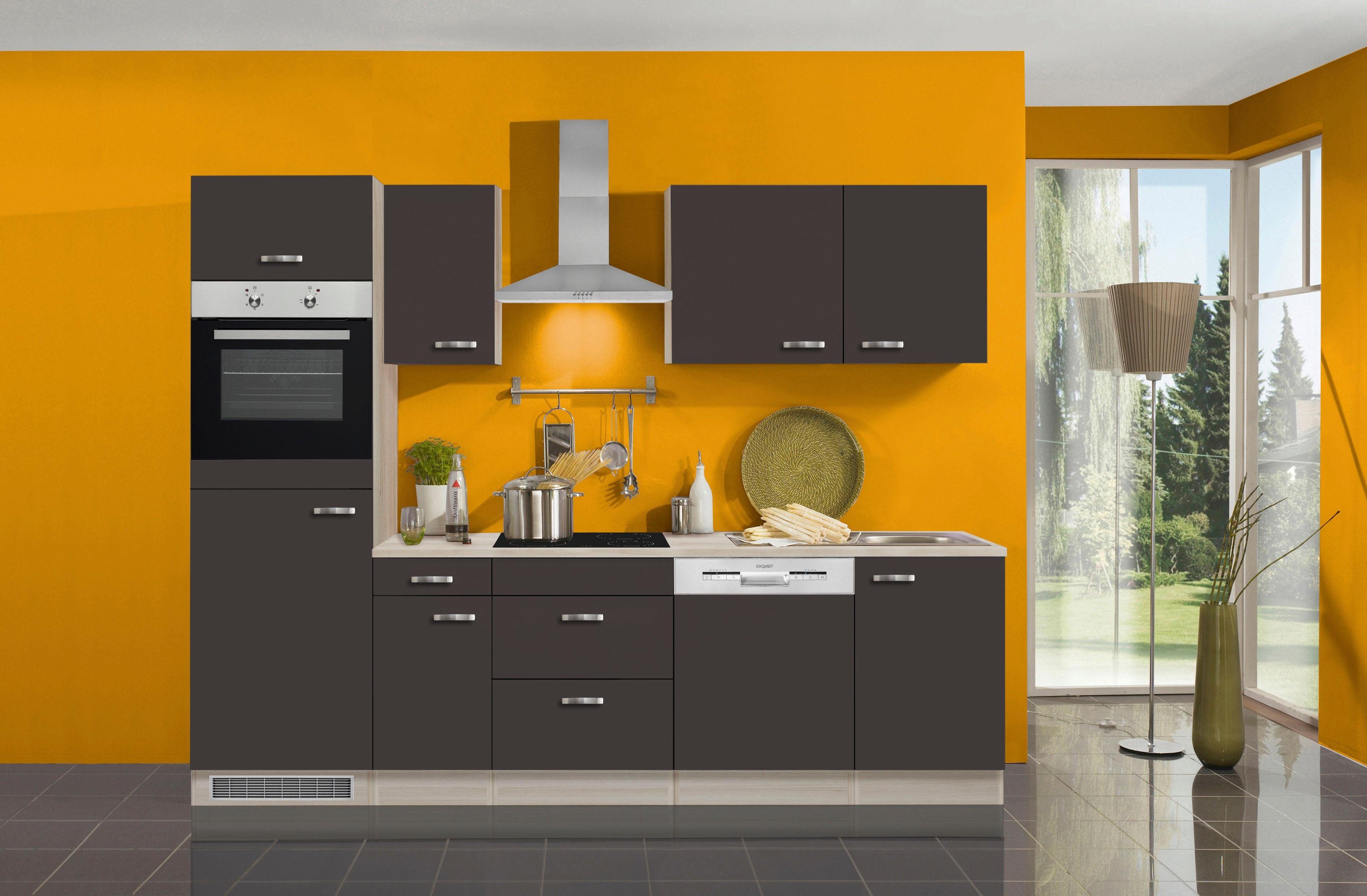 OPTIFIT Küchenzeile Faro, mit E-Geräten, Breite 270 cm, Metallgriffe | L-Küchen