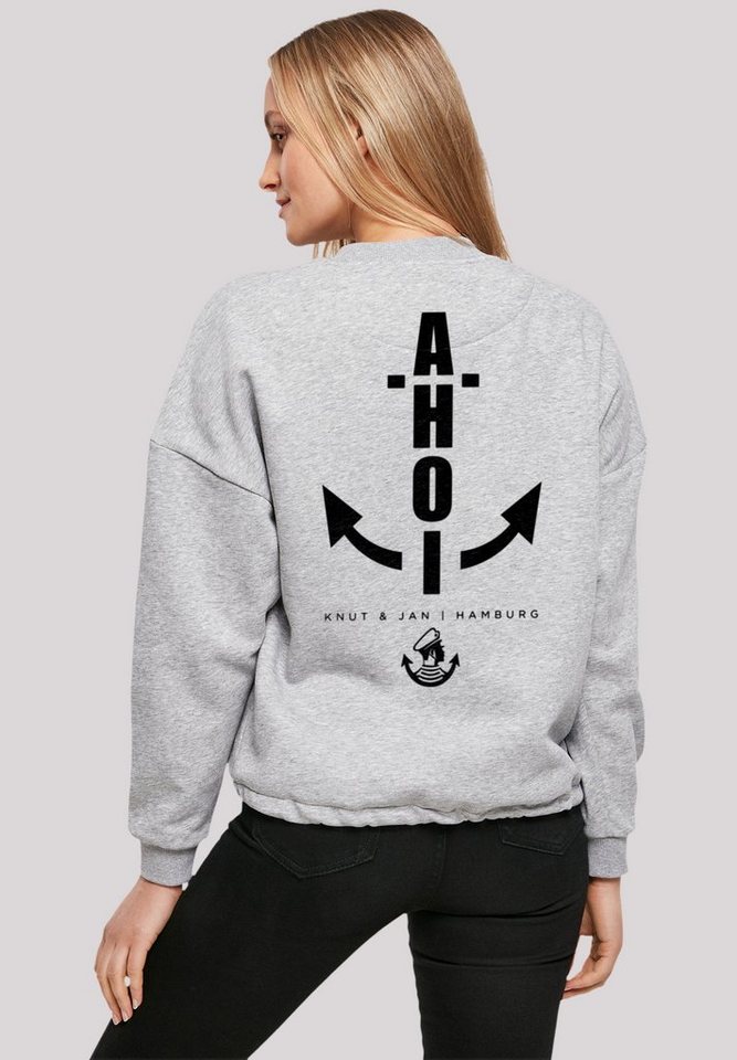 F4NT4STIC Sweatshirt Ahoi Anker Knut & Jan Hamburg Print, Weit  geschnittenen Ärmel und Kordelzug am Bündchen