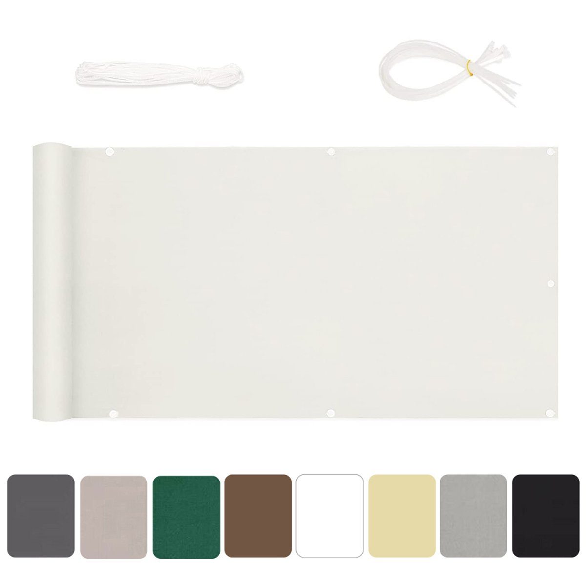 Sekey Balkonsichtschutz Polyester Balkonbespannungen Sichtschutz Garten Zaun Windschutz H: 75cm, 90 cm, 120cm / B: 300 cm, 400cm, 500 cm, 600cm